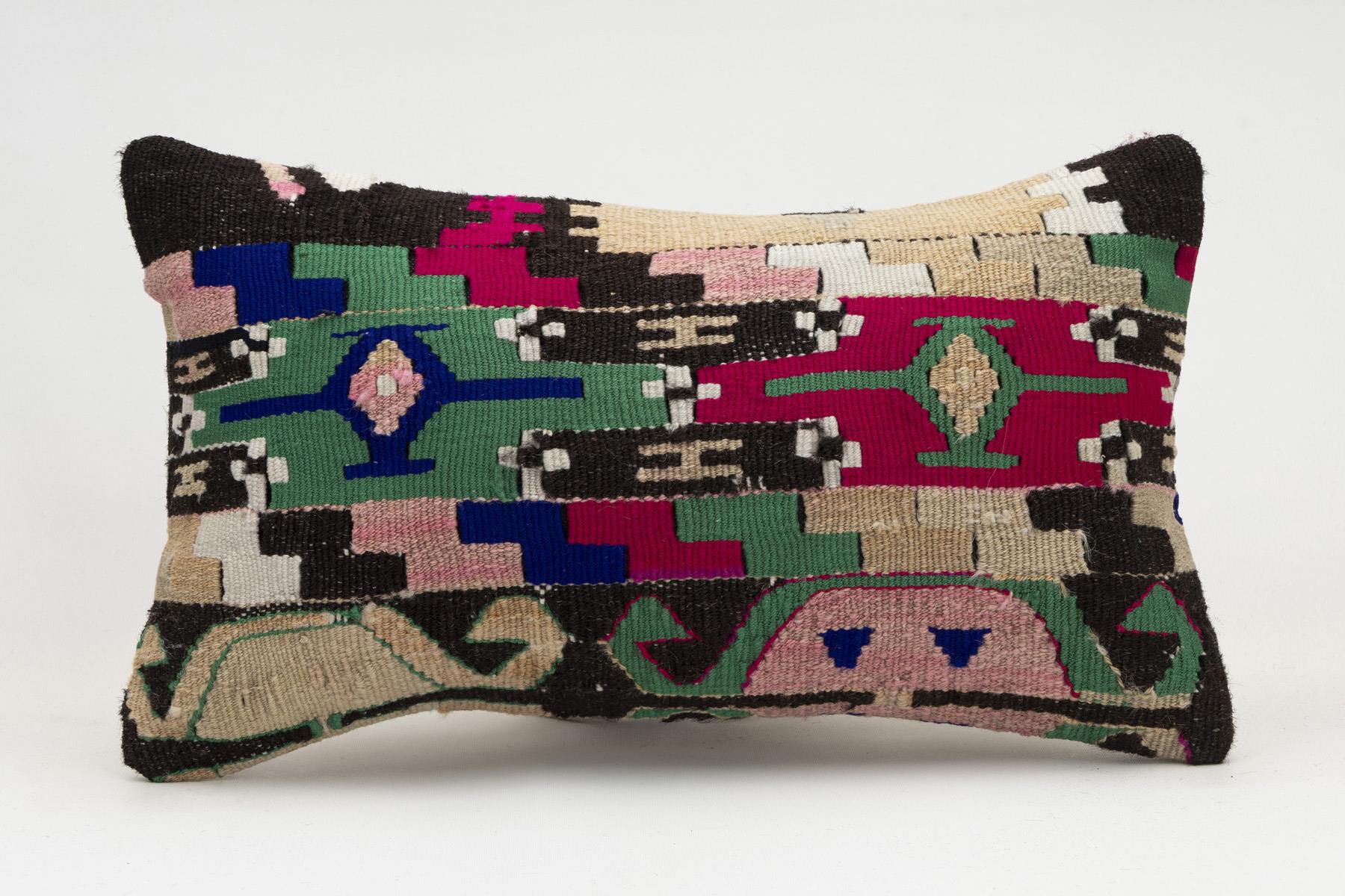 12x20 inches (30x50 cm) Kilim Pillow | KILIM WHOLESALE - Vintage Handmade Pillows - Vintage Handmade Kilim Rugs - It is 100% wool. Artistic and historical rugs. Old handwoven rugs. - Online hand woven rugs and kilim cushions sales. Shipping to a