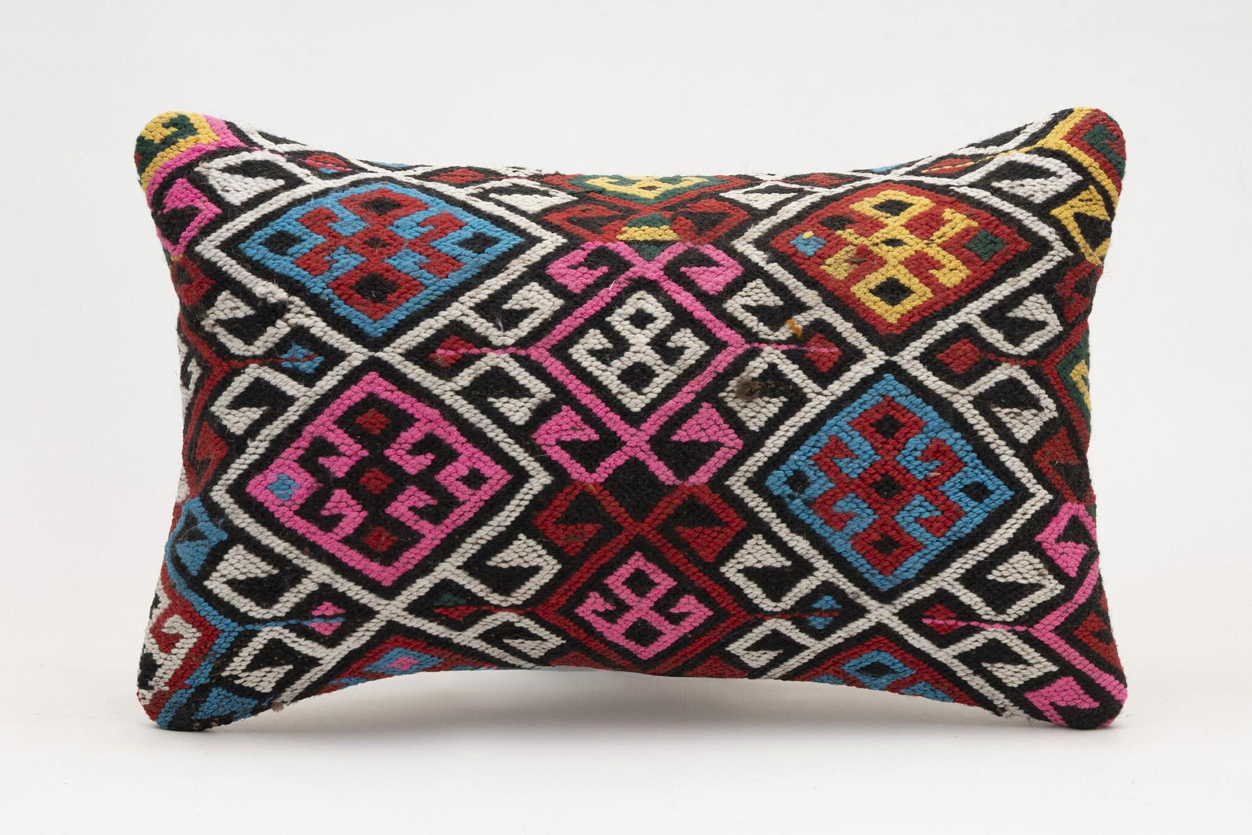 12x20 inches (30x50 cm) Kilim Pillow | KILIM WHOLESALE - Vintage Handmade Pillows - Vintage Handmade Kilim Rugs - It is 100% wool. Artistic and historical rugs. Old handwoven rugs. - Online hand woven rugs and kilim cushions sales. Shipping to a