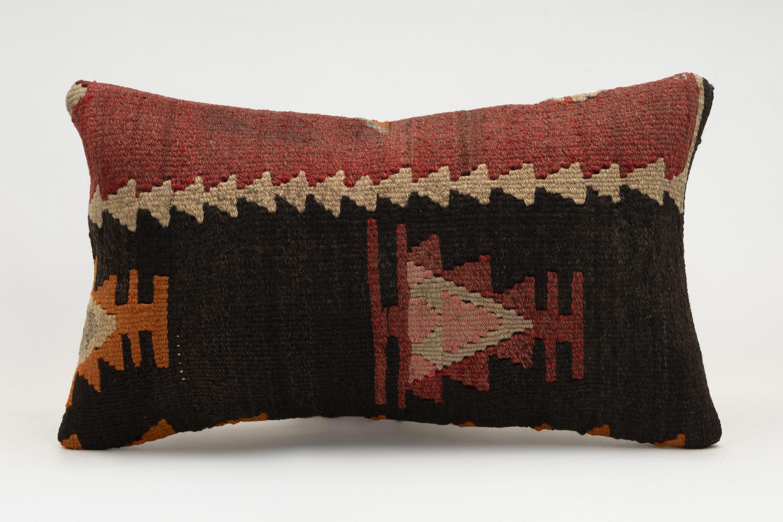 12x20 inches (30x50 cm) Kilim Pillow | KILIM WHOLESALE - Vintage Handmade Pillows - Vintage Handmade Kilim Rugs - It is 100% wool. Artistic and historical rugs. Old handwoven rugs. - Online hand woven rugs and kilim cushions sales. Shipping to a