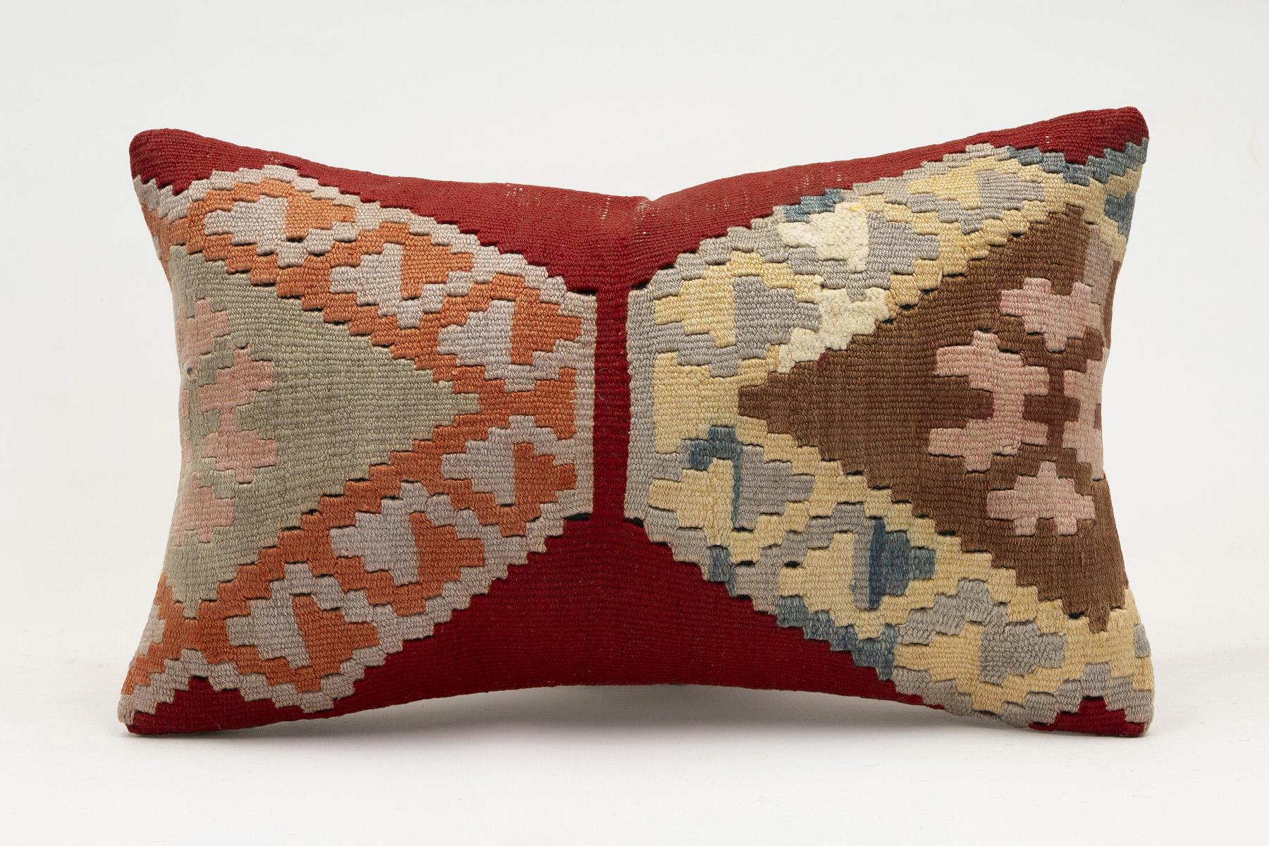 12x20 inches (30x50 cm) Kilim Pillow | KILIM WHOLESALE - Vintage Handmade Pillows - Vintage Handmade Kilim Rugs - It is 100% wool. Artistic and historical rugs. Old handwoven rugs. - Online hand woven rugs and kilim cushions sales. Shipping to a