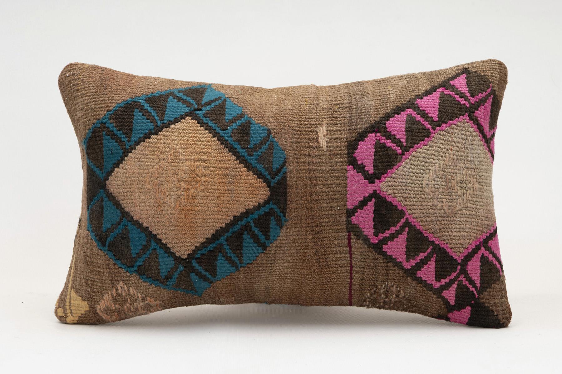 12x20 inches (30x50 cm) Kilim Pillow | KILIM WHOLESALE - Vintage Handmade Pillows - Vintage Handmade Kilim Rugs - It is 100% wool. Artistic and historical rugs. Old handwoven rugs. - Online hand woven rugs and kilim cushions sales. Shipping to a