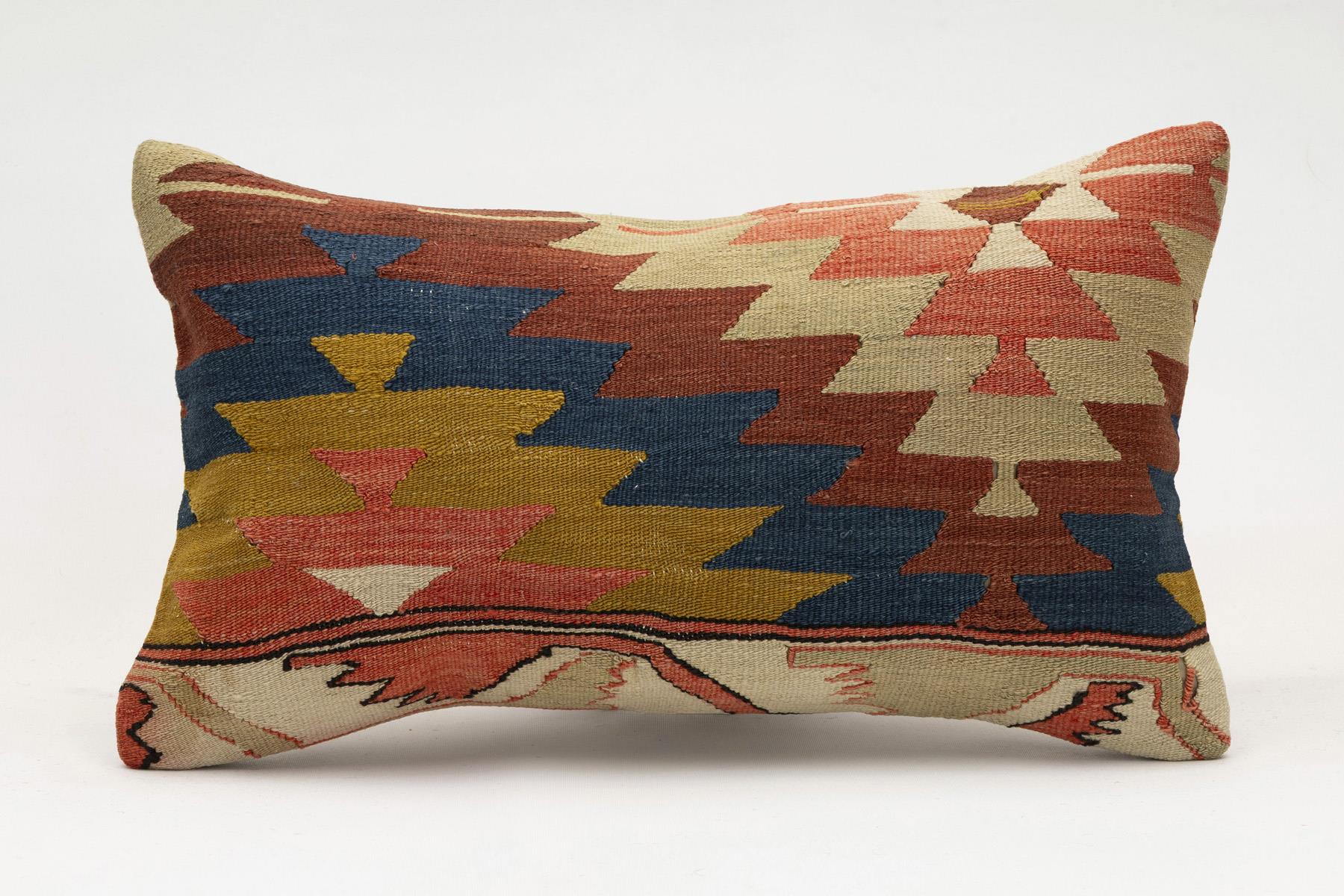 12x20 inches (30x50 cm) Kilim Pillow | KILIM WHOLESALE - Vintage Handmade Pillows - Vintage Handmade Kilim Rugs - It is 100% wool. Artistic and historical rugs. Old handwoven rugs. - Online hand woven rugs and kilim cushions sales. Shipping to a