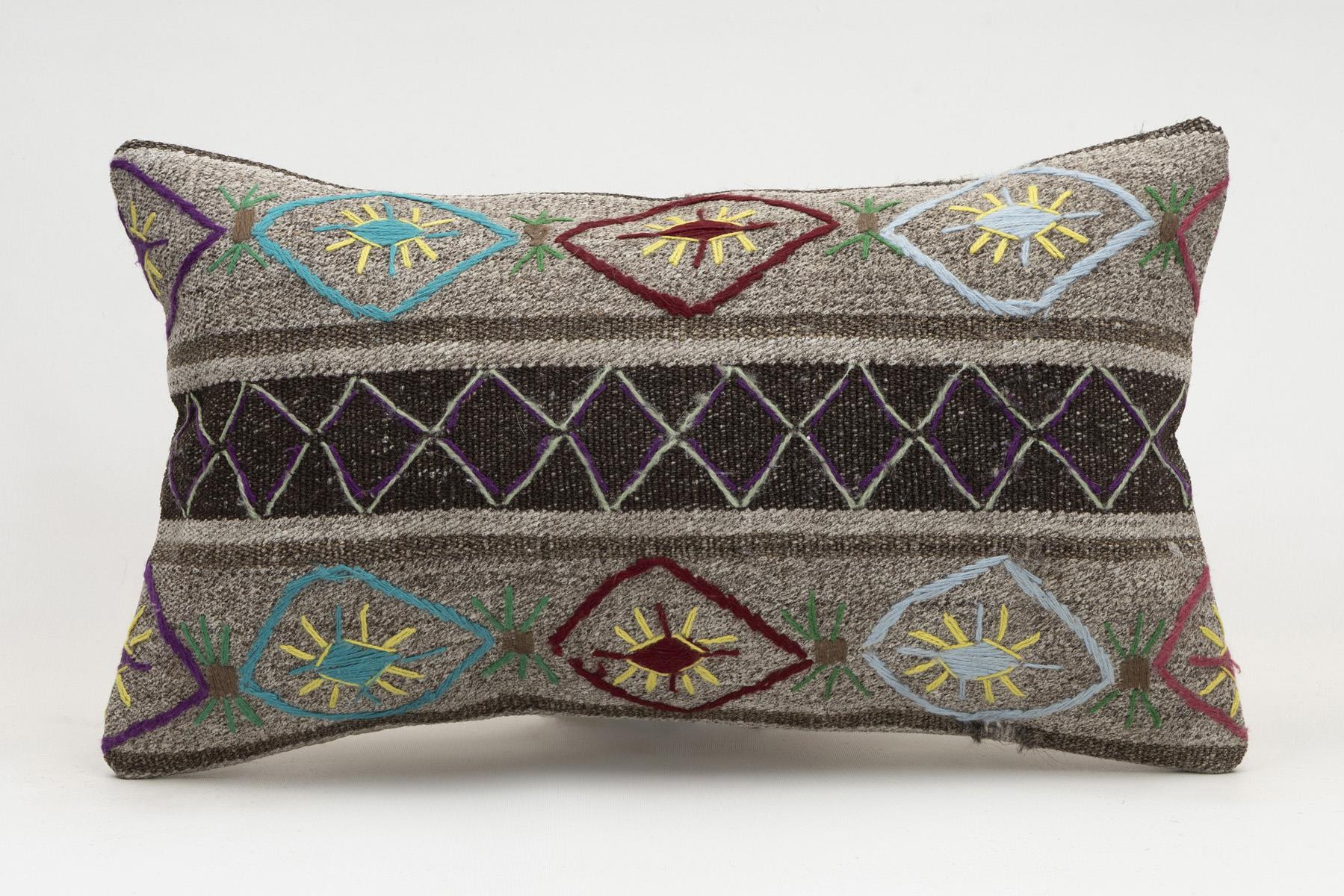 12x20 inches (30x50 cm) Kilim Pillow | KILIM WHOLESALE - Vintage Handmade Pillows - Vintage Handmade Kilim Rugs - It is 100% wool. Artistic and historical rugs. Old handwoven rugs. - Online hand woven rugs and kilim cushions sales. Shipping to a