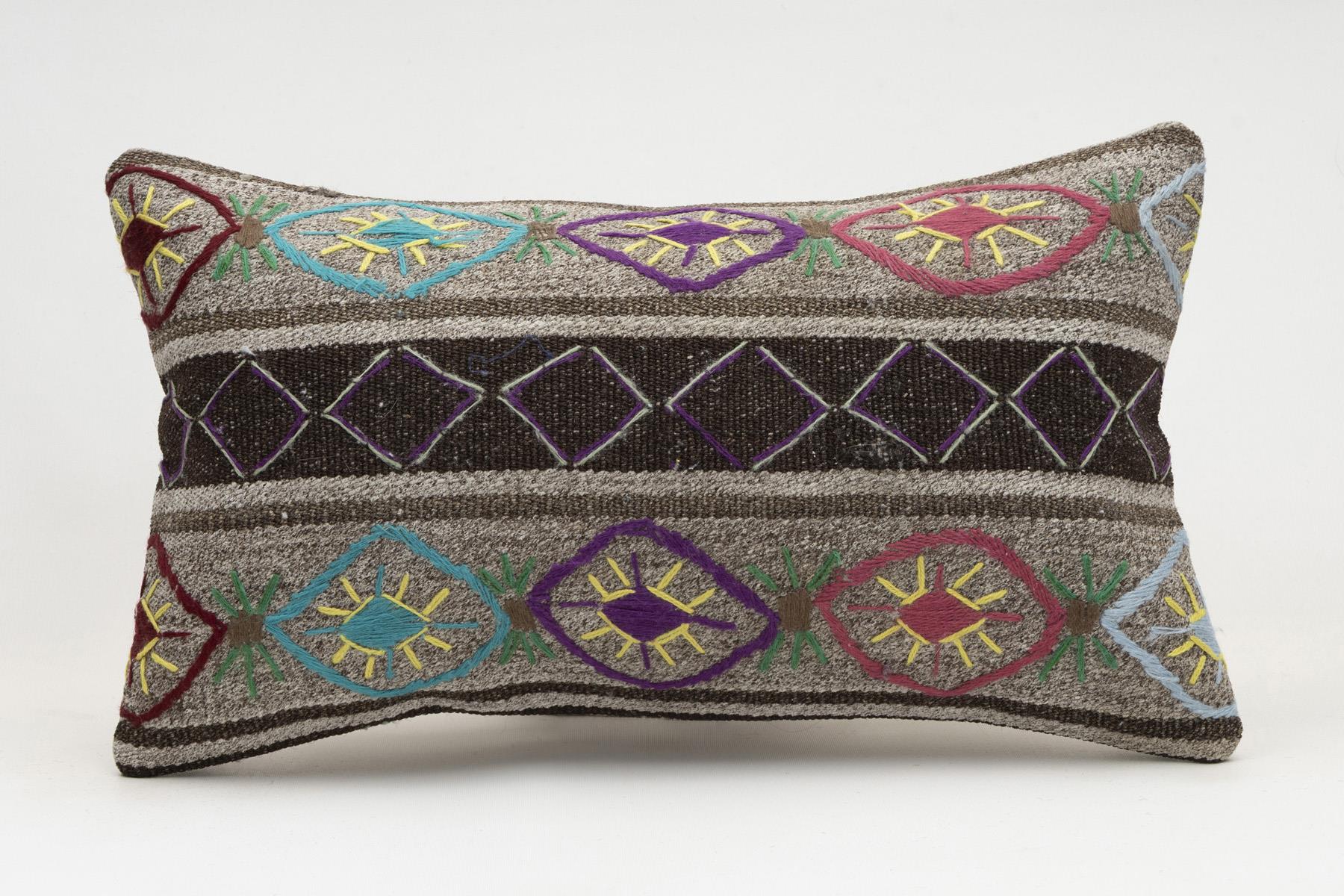 12x20 inches (30x50 cm) Kilim Pillow | KILIM WHOLESALE - Vintage Handmade Pillows - Vintage Handmade Kilim Rugs - It is 100% wool. Artistic and historical rugs. Old handwoven rugs. - Online hand woven rugs and kilim cushions sales. Shipping to a