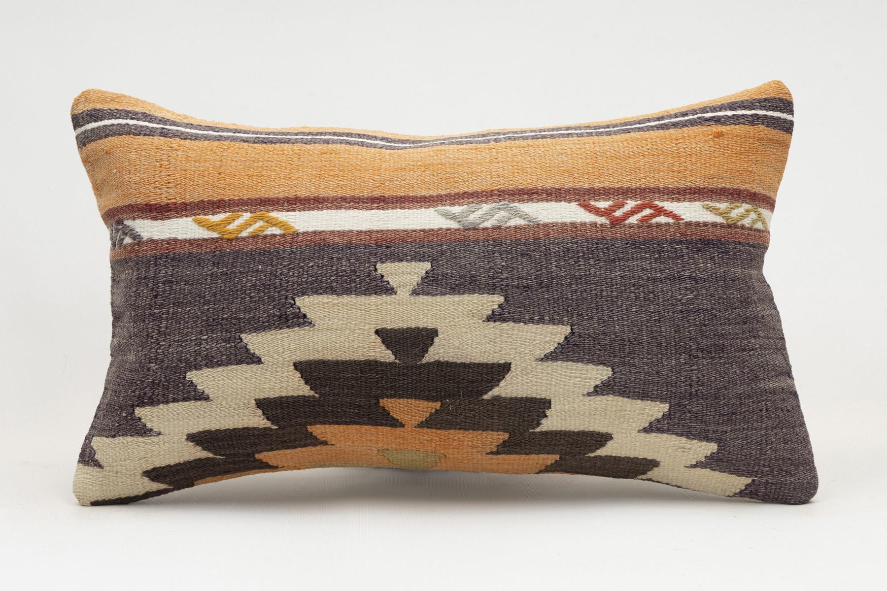 12x20 inches (30x50 cm) Kilim Pillow | KILIM WHOLESALE - Vintage Handmade Pillows - Vintage Handmade Kilim Rugs - It is 100% wool. Artistic and historical rugs. Old handwoven rugs. - Online hand woven rugs and kilim cushions sales. Shipping to a