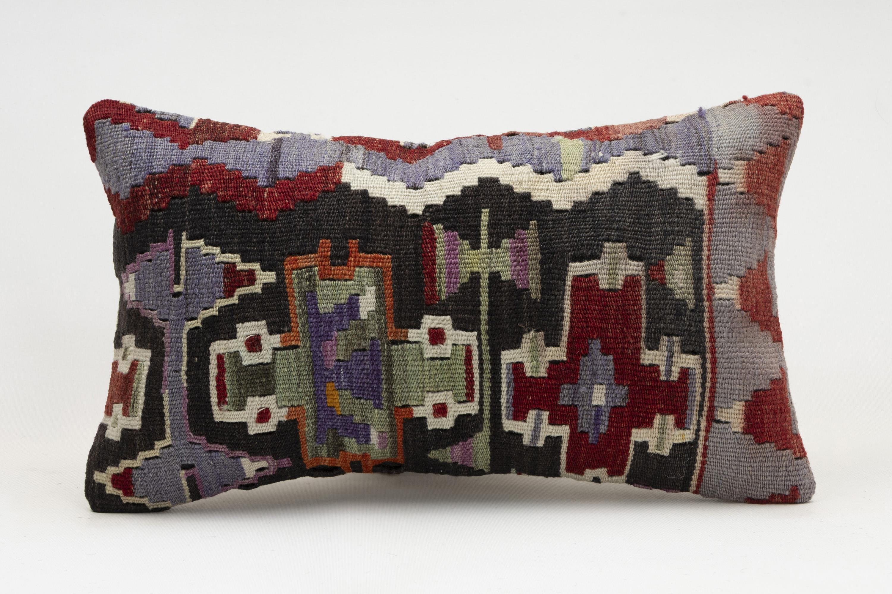 12x20 inches (30x50 cm) Kilim Pillow | KILIM WHOLESALE - Vintage Handmade Pillows - Vintage Handmade Kilim Rugs - It is 100% wool. Artistic and historical rugs. Old handwoven rugs. - Online hand woven rugs and kilim cushions sales. Shipping to a