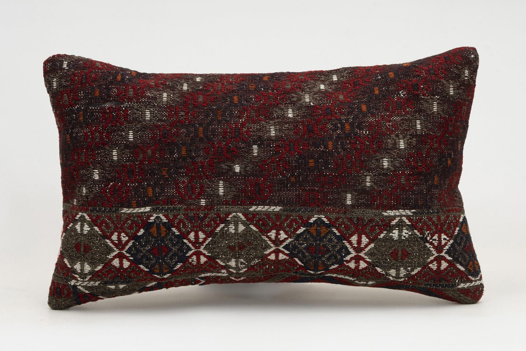 12x20 inches (30x50 cm) Kilim Pillow | KILIM WHOLESALE - Vintage Handmade Pillows - Vintage Handmade Kilim Rugs - It is 100% wool. Artistic and historical rugs. Old handwoven rugs. - Online hand woven rugs and kilim cushions sales. Shipping to a