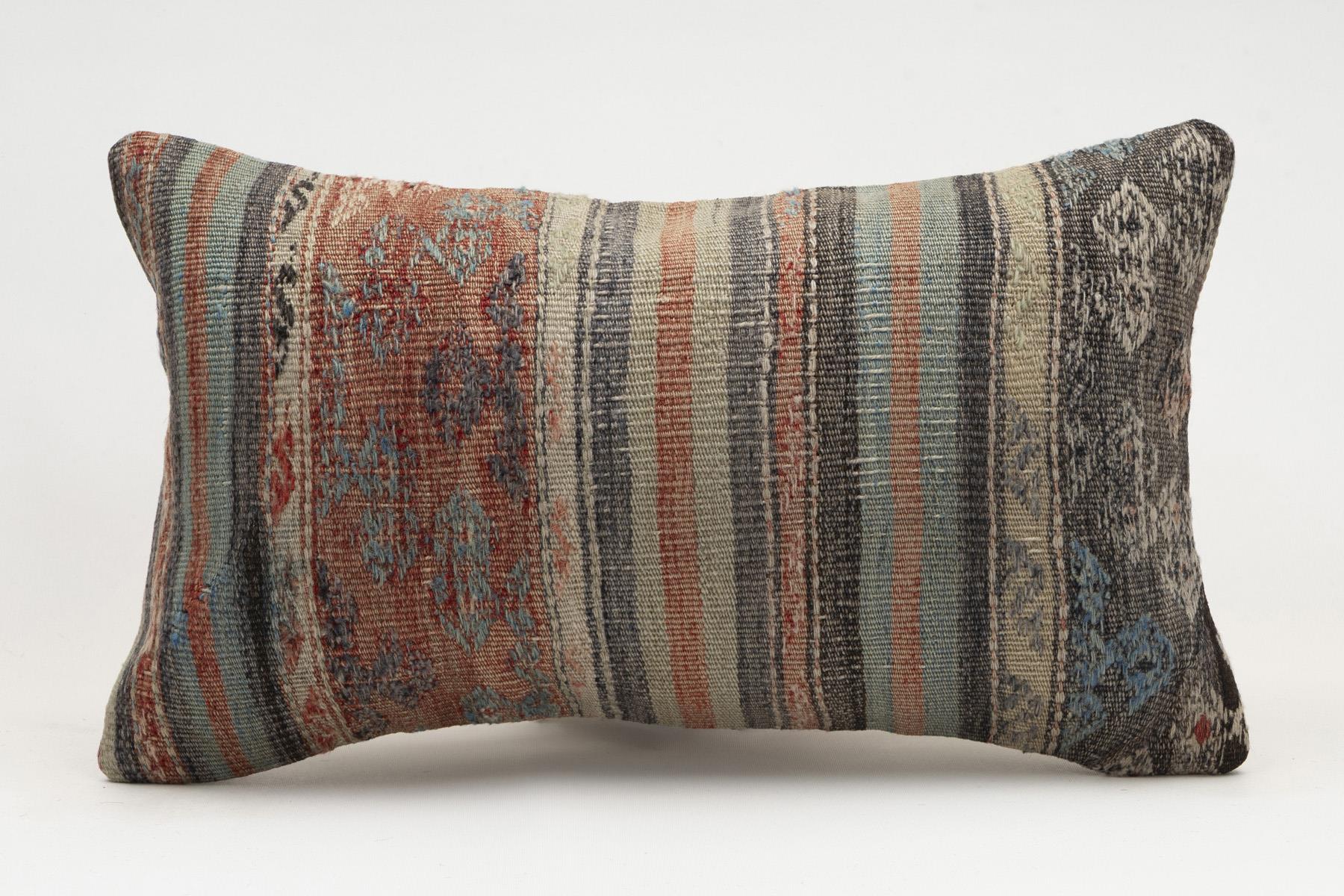 12x20 inches (30x50 cm) Kilim Pillow | KILIM WHOLESALE - Vintage Handmade Pillows - Vintage Handmade Kilim Rugs - It is 100% wool. Artistic and historical rugs. Old handwoven rugs. - Online hand woven rugs and kilim cushions sales. Shipping to a
