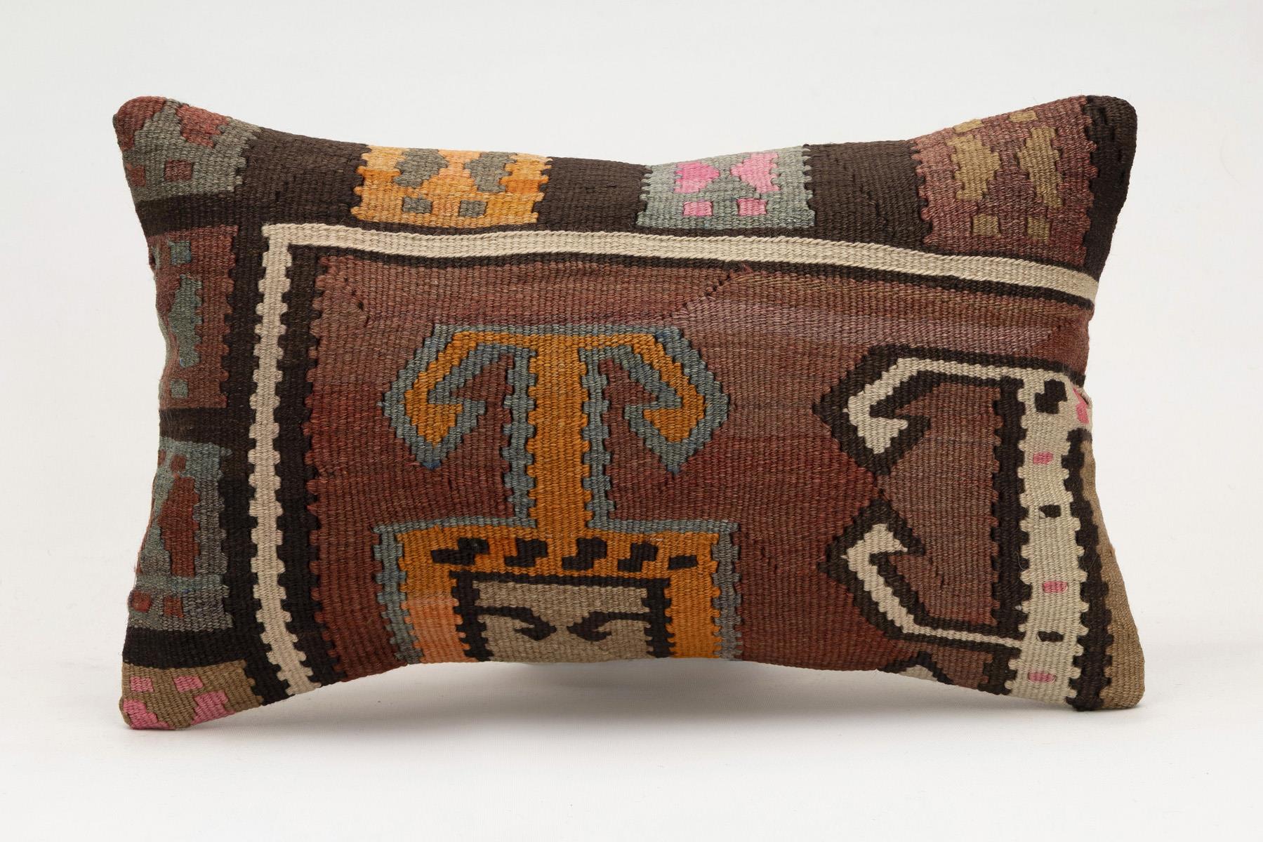 12x20 inches (30x50 cm) Kilim Pillow | KILIM WHOLESALE - Vintage Handmade Pillows - Vintage Handmade Kilim Rugs - It is 100% wool. Artistic and historical rugs. Old handwoven rugs. - Online hand woven rugs and kilim cushions sales. Shipping to a