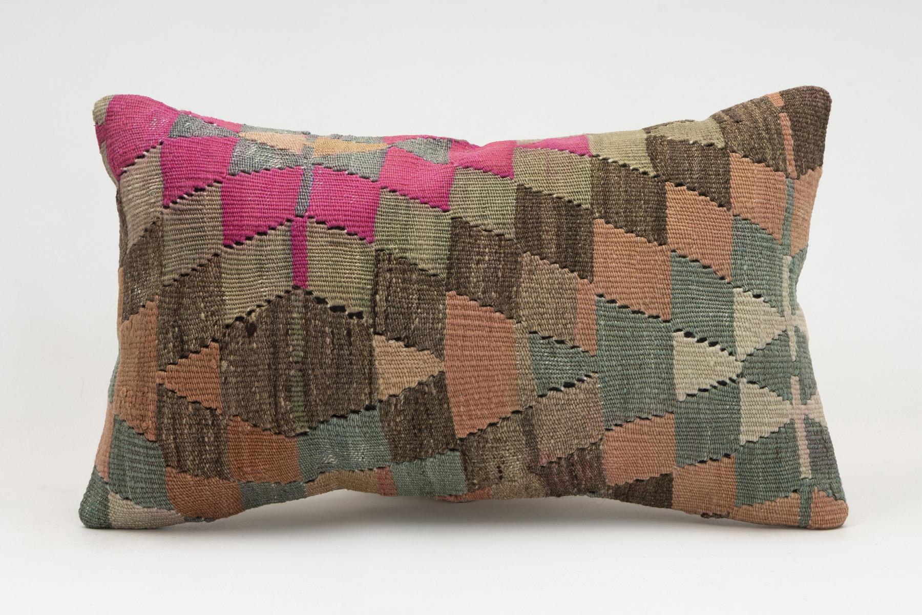 12x20 inches (30x50 cm) Kilim Pillow | KILIM WHOLESALE - Vintage Handmade Pillows - Vintage Handmade Kilim Rugs - It is 100% wool. Artistic and historical rugs. Old handwoven rugs. - Online hand woven rugs and kilim cushions sales. Shipping to a