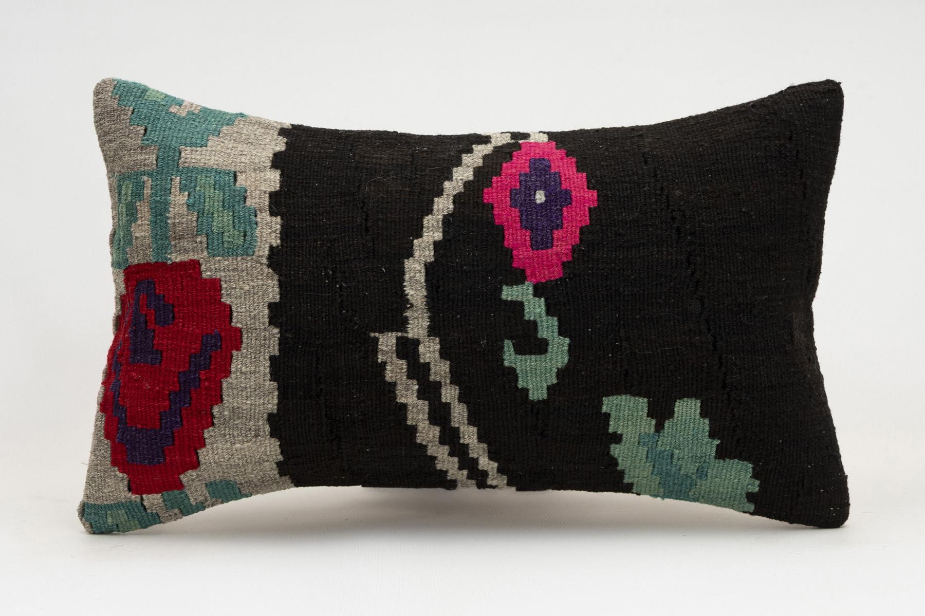 12x20 inches (30x50 cm) Kilim Pillow | KILIM WHOLESALE - Vintage Handmade Pillows - Vintage Handmade Kilim Rugs - It is 100% wool. Artistic and historical rugs. Old handwoven rugs. - Online hand woven rugs and kilim cushions sales. Shipping to a