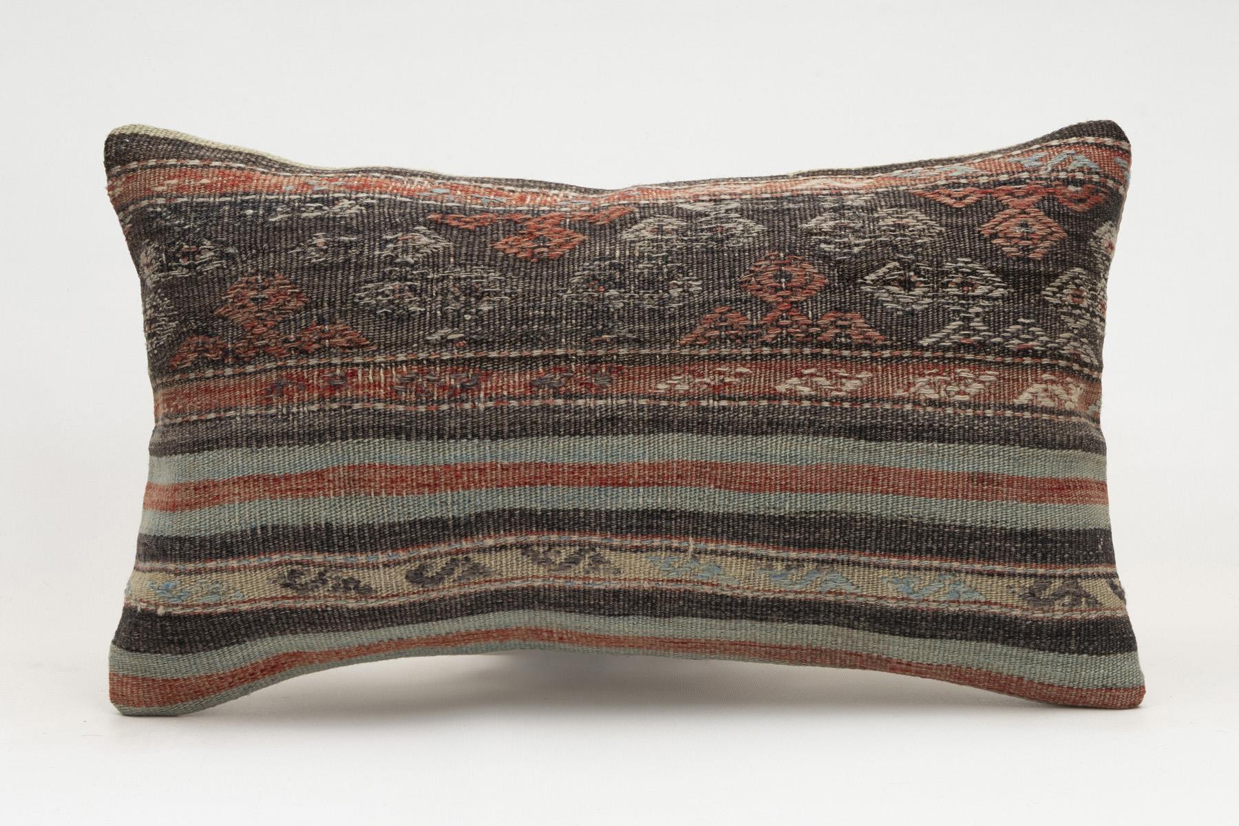 12x20 inches (30x50 cm) Kilim Pillow | KILIM WHOLESALE - Vintage Handmade Pillows - Vintage Handmade Kilim Rugs - It is 100% wool. Artistic and historical rugs. Old handwoven rugs. - Online hand woven rugs and kilim cushions sales. Shipping to a