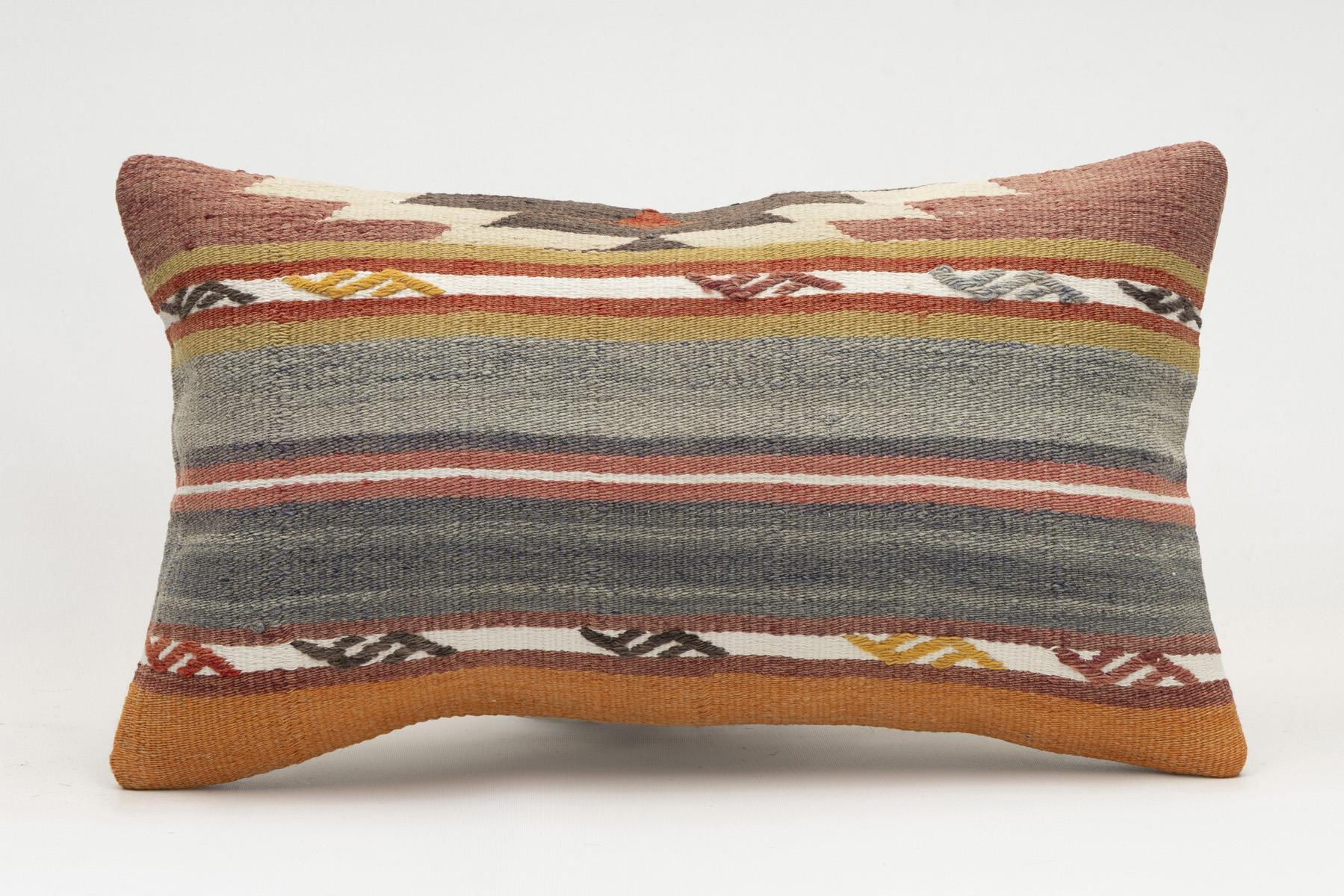 12x20 inches (30x50 cm) Kilim Pillow | KILIM WHOLESALE - Vintage Handmade Pillows - Vintage Handmade Kilim Rugs - It is 100% wool. Artistic and historical rugs. Old handwoven rugs. - Online hand woven rugs and kilim cushions sales. Shipping to a
