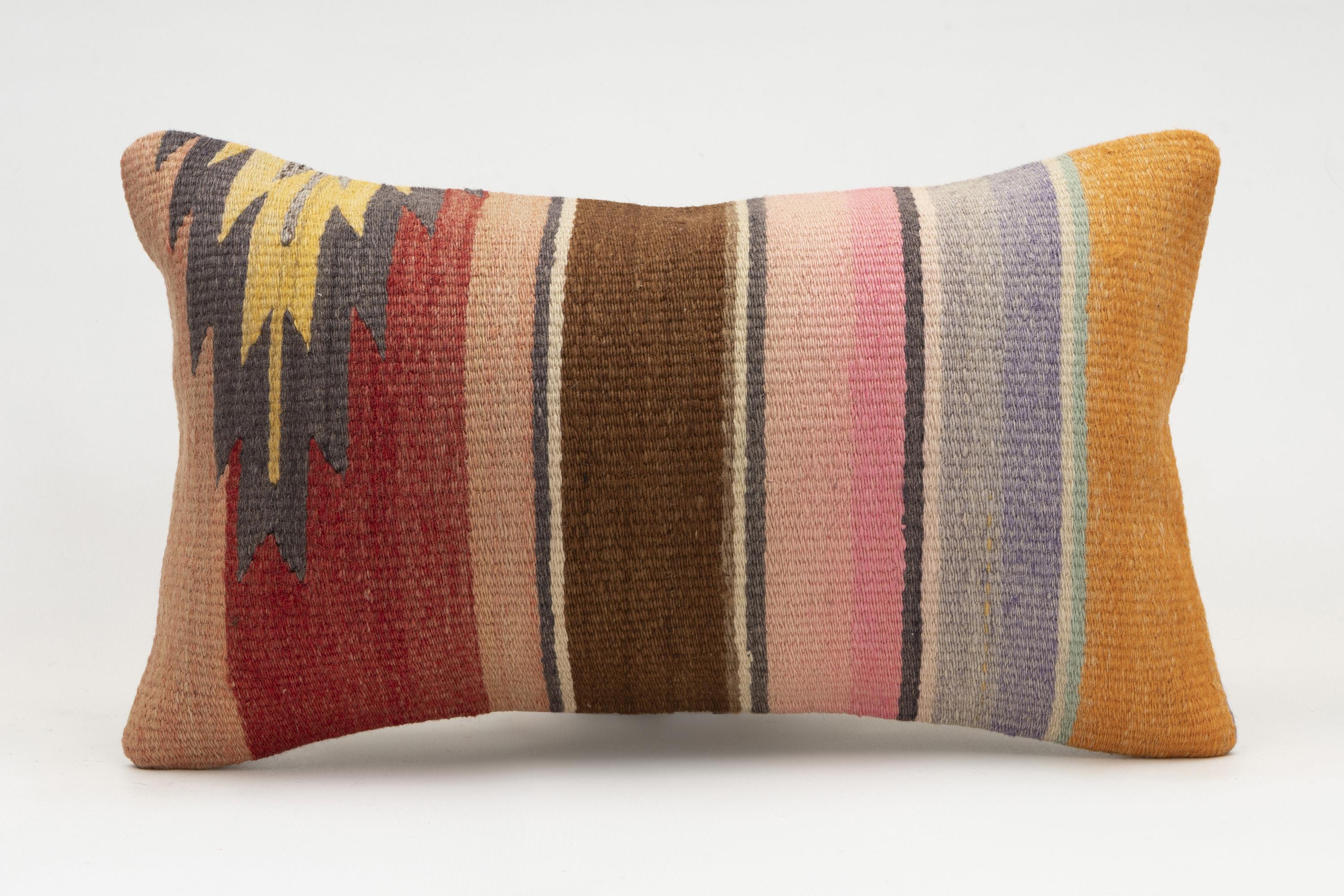 12x20 inches (30x50 cm) Kilim Pillow | KILIM WHOLESALE - Vintage Handmade Pillows - Vintage Handmade Kilim Rugs - It is 100% wool. Artistic and historical rugs. Old handwoven rugs. - Online hand woven rugs and kilim cushions sales. Shipping to a