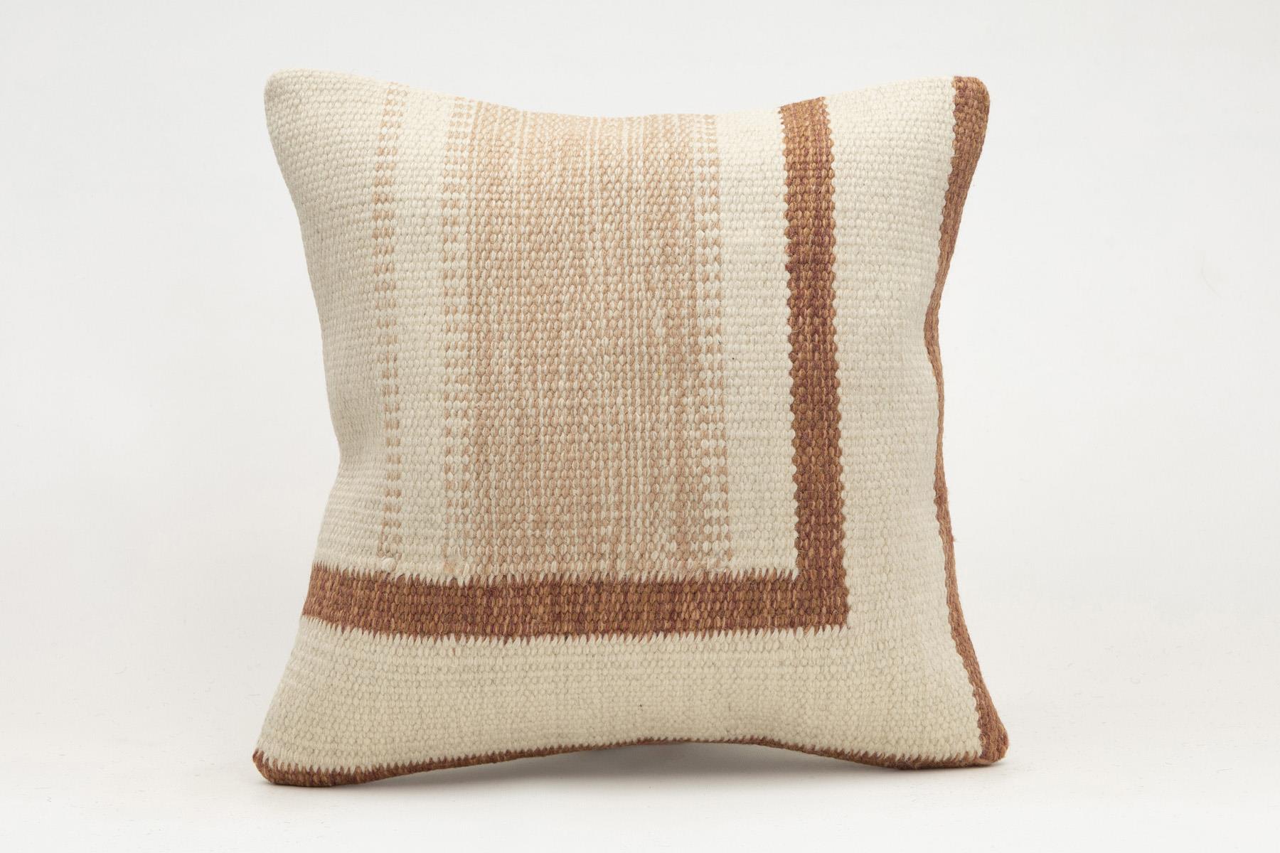16x16 inches (40x40 cm) Kilim Pillow | KILIM WHOLESALE - Vintage Handmade Pillows - Vintage Handmade Kilim Rugs - It is 100% wool. Artistic and historical rugs. Old handwoven rugs. - Online hand woven rugs and kilim cushions sales. Shipping to a