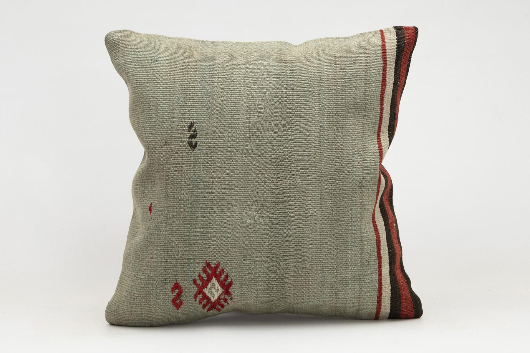 16x16 inches (40x40 cm) Kilim Pillow | KILIM WHOLESALE - Vintage Handmade Pillows - Vintage Handmade Kilim Rugs - It is 100% wool. Artistic and historical rugs. Old handwoven rugs. - Online hand woven rugs and kilim cushions sales. Shipping to a