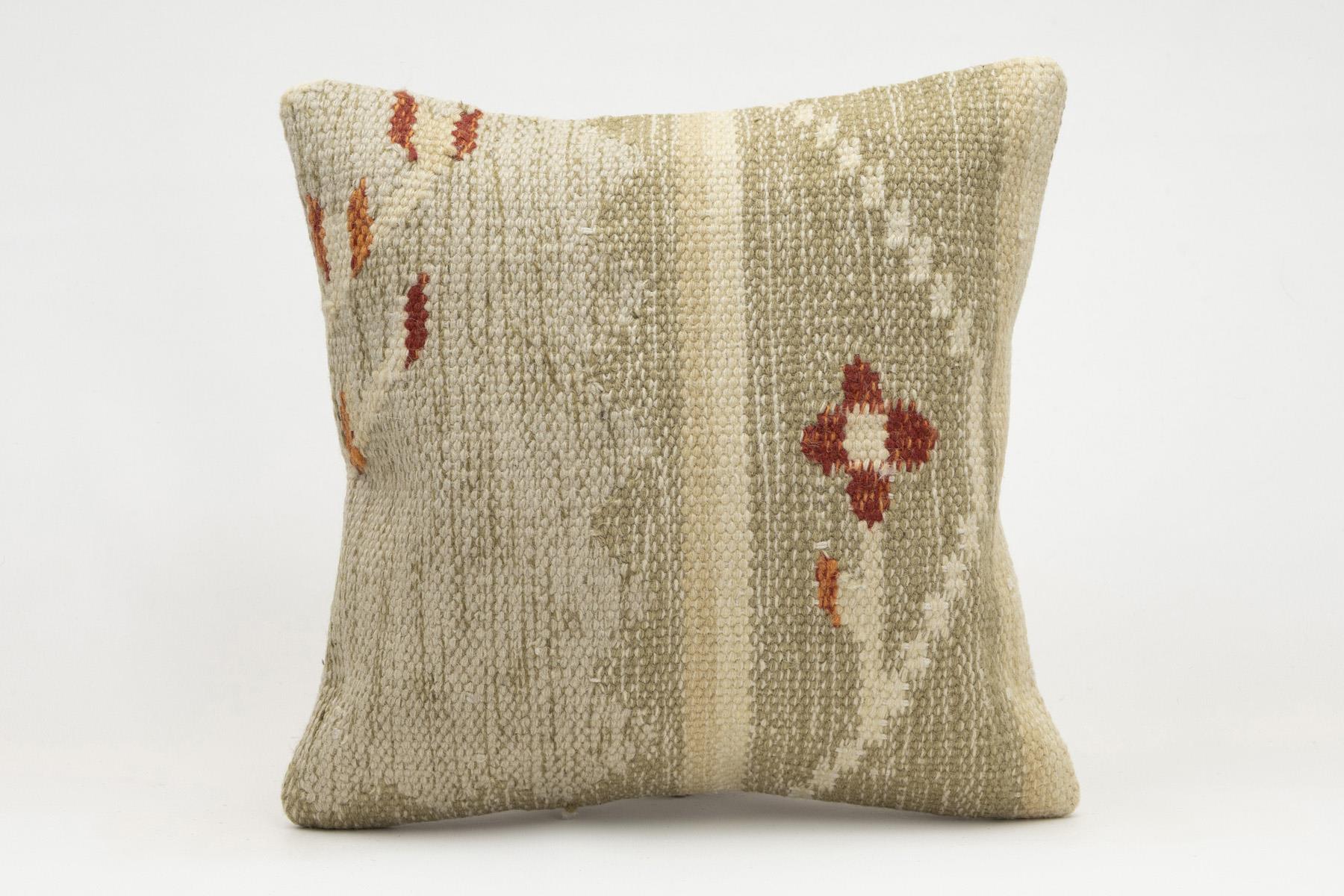 16x16 inches (40x40 cm) Kilim Pillow | KILIM WHOLESALE - Vintage Handmade Pillows - Vintage Handmade Kilim Rugs - It is 100% wool. Artistic and historical rugs. Old handwoven rugs. - Online hand woven rugs and kilim cushions sales. Shipping to a