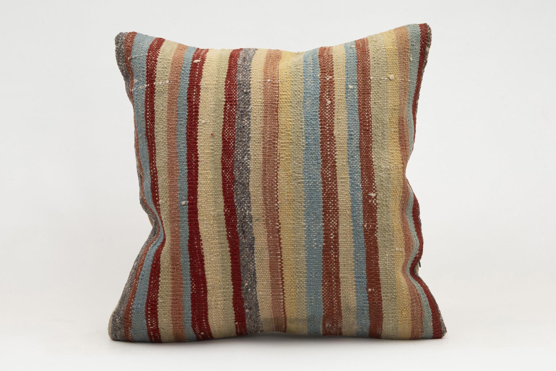16x16 inches (40x40 cm) Kilim Pillow | KILIM WHOLESALE - Vintage Handmade Pillows - Vintage Handmade Kilim Rugs - It is 100% wool. Artistic and historical rugs. Old handwoven rugs. - Online hand woven rugs and kilim cushions sales. Shipping to a