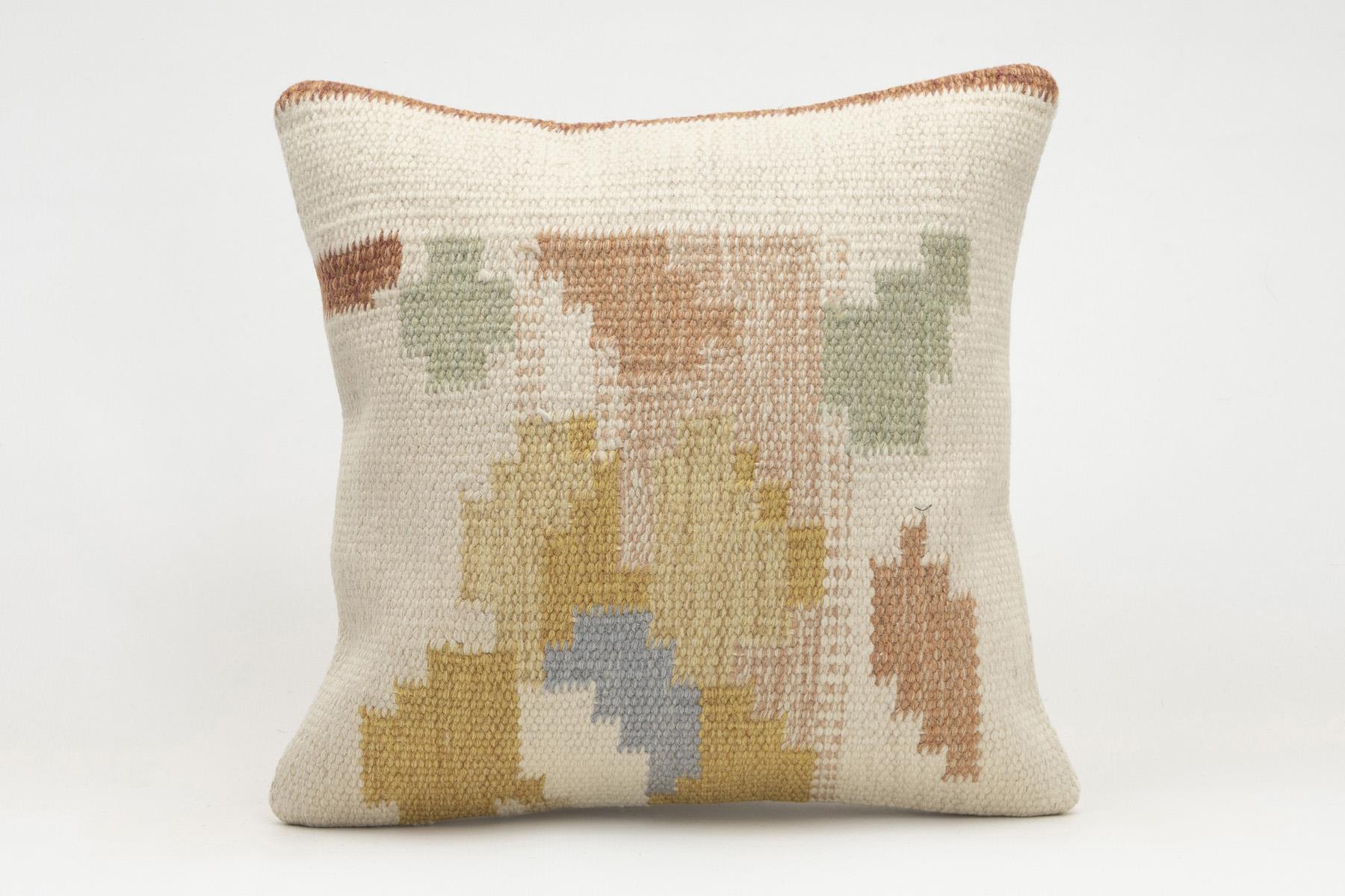 16x16 inches (40x40 cm) Kilim Pillow | KILIM WHOLESALE - Vintage Handmade Pillows - Vintage Handmade Kilim Rugs - It is 100% wool. Artistic and historical rugs. Old handwoven rugs. - Online hand woven rugs and kilim cushions sales. Shipping to a