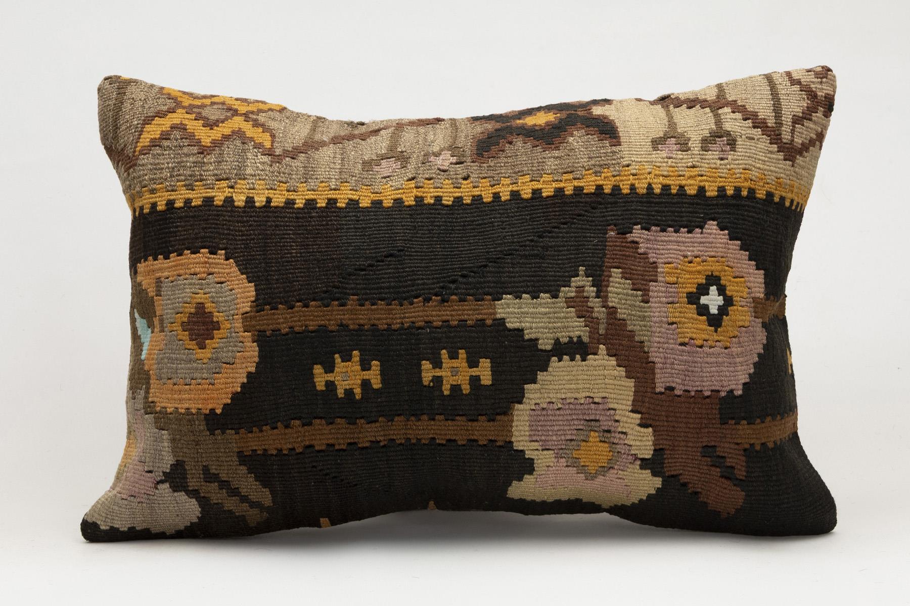 16x24 inches (40x60 cm) Kilim Pillow | KILIM WHOLESALE - Vintage Handmade Pillows - Vintage Handmade Kilim Rugs - It is 100% wool. Artistic and historical rugs. Old handwoven rugs. - Online hand woven rugs and kilim cushions sales. Shipping to a