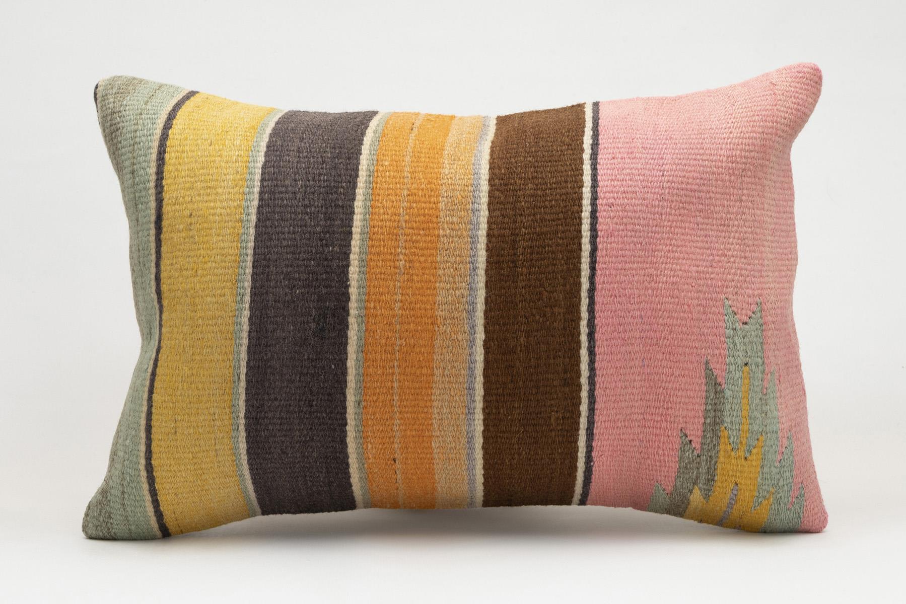 16x24 inches (40x60 cm) Kilim Pillow | KILIM WHOLESALE - Vintage Handmade Pillows - Vintage Handmade Kilim Rugs - It is 100% wool. Artistic and historical rugs. Old handwoven rugs. - Online hand woven rugs and kilim cushions sales. Shipping to a