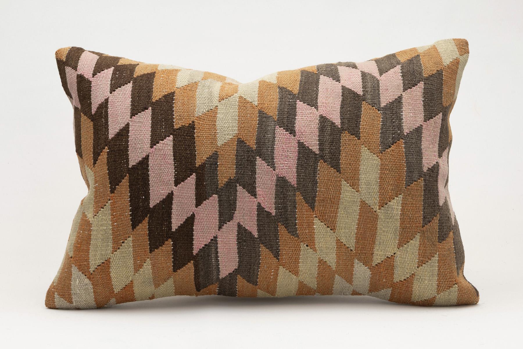 16x24 inches (40x60 cm) Kilim Pillow | KILIM WHOLESALE - Vintage Handmade Pillows - Vintage Handmade Kilim Rugs - It is 100% wool. Artistic and historical rugs. Old handwoven rugs. - Online hand woven rugs and kilim cushions sales. Shipping to a