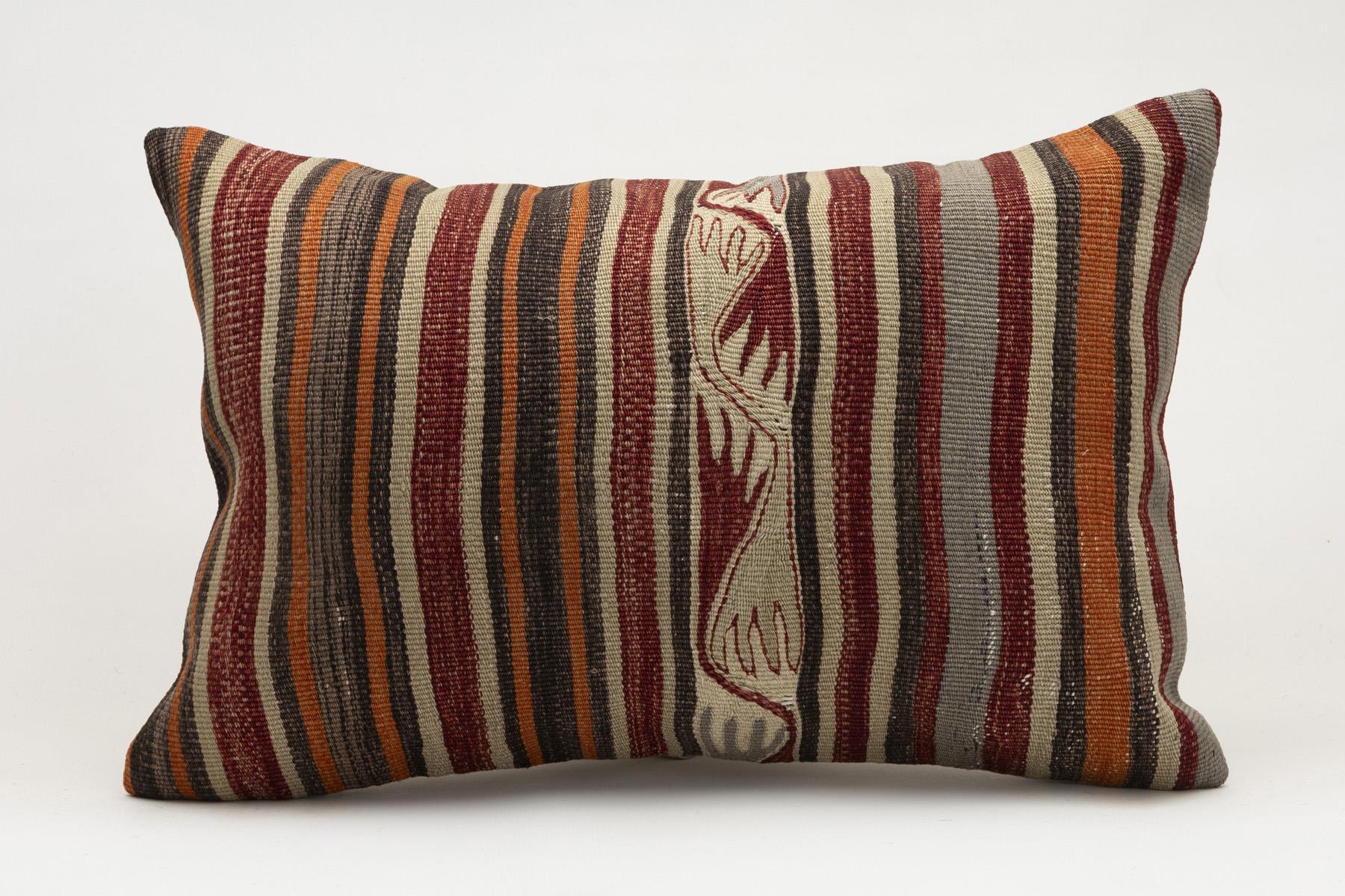 16x24 inches (40x60 cm) Kilim Pillow | KILIM WHOLESALE - Vintage Handmade Pillows - Vintage Handmade Kilim Rugs - It is 100% wool. Artistic and historical rugs. Old handwoven rugs. - Online hand woven rugs and kilim cushions sales. Shipping to a