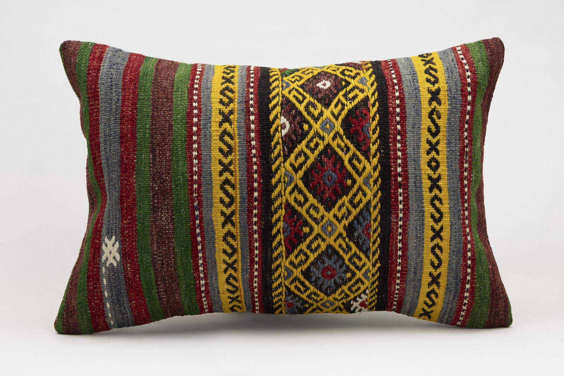 16x24 inches (40x60 cm) Kilim Pillow | KILIM WHOLESALE - Vintage Handmade Pillows - Vintage Handmade Kilim Rugs - It is 100% wool. Artistic and historical rugs. Old handwoven rugs. - Online hand woven rugs and kilim cushions sales. Shipping to a