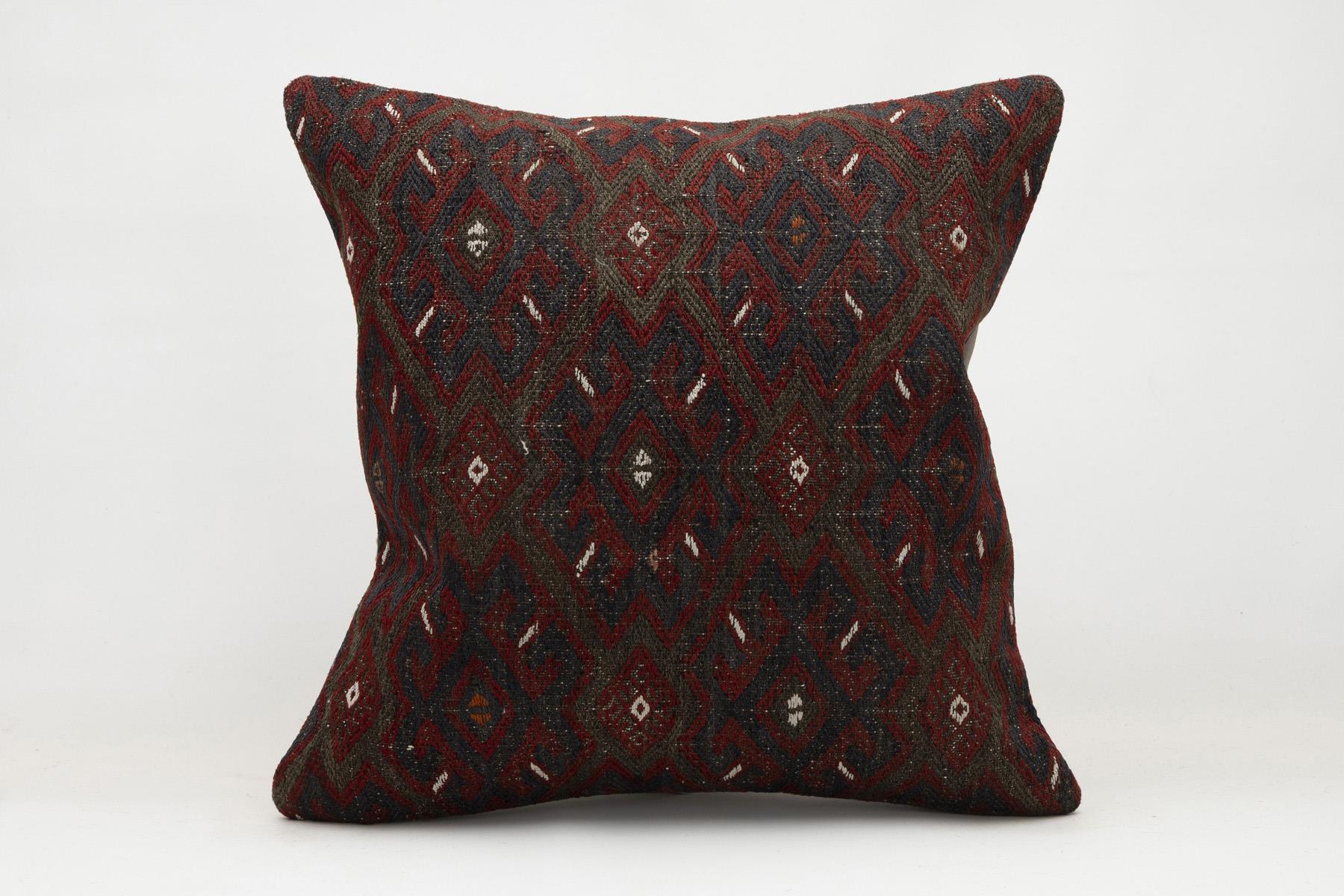 20x20 inches (50x50 cm) Kilim Pillow | KILIM WHOLESALE - Vintage Handmade Pillows - Vintage Handmade Kilim Rugs - It is 100% wool. Artistic and historical rugs. Old handwoven rugs. - Online hand woven rugs and kilim cushions sales. Shipping to a
