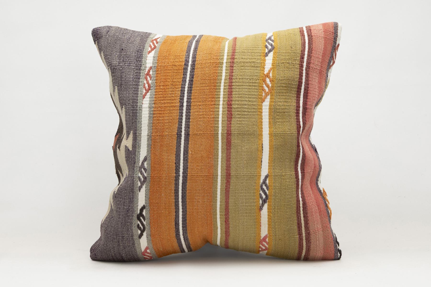 20x20 inches (50x50 cm) Kilim Pillow | KILIM WHOLESALE - Vintage Handmade Pillows - Vintage Handmade Kilim Rugs - It is 100% wool. Artistic and historical rugs. Old handwoven rugs. - Online hand woven rugs and kilim cushions sales. Shipping to a