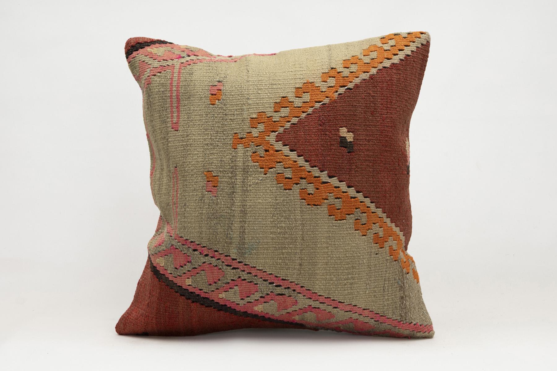 20x20 inches (50x50 cm) Kilim Pillow | KILIM WHOLESALE - Vintage Handmade Pillows - Vintage Handmade Kilim Rugs - It is 100% wool. Artistic and historical rugs. Old handwoven rugs. - Online hand woven rugs and kilim cushions sales. Shipping to a