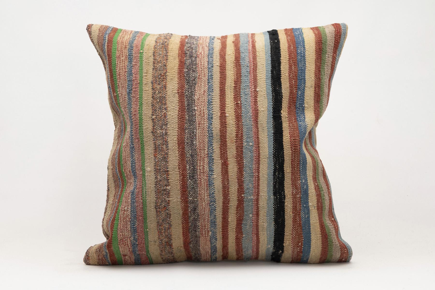 20x20 inches (50x50 cm) Kilim Pillow | KILIM WHOLESALE - Vintage Handmade Pillows - Vintage Handmade Kilim Rugs - It is 100% wool. Artistic and historical rugs. Old handwoven rugs. - Online hand woven rugs and kilim cushions sales. Shipping to a