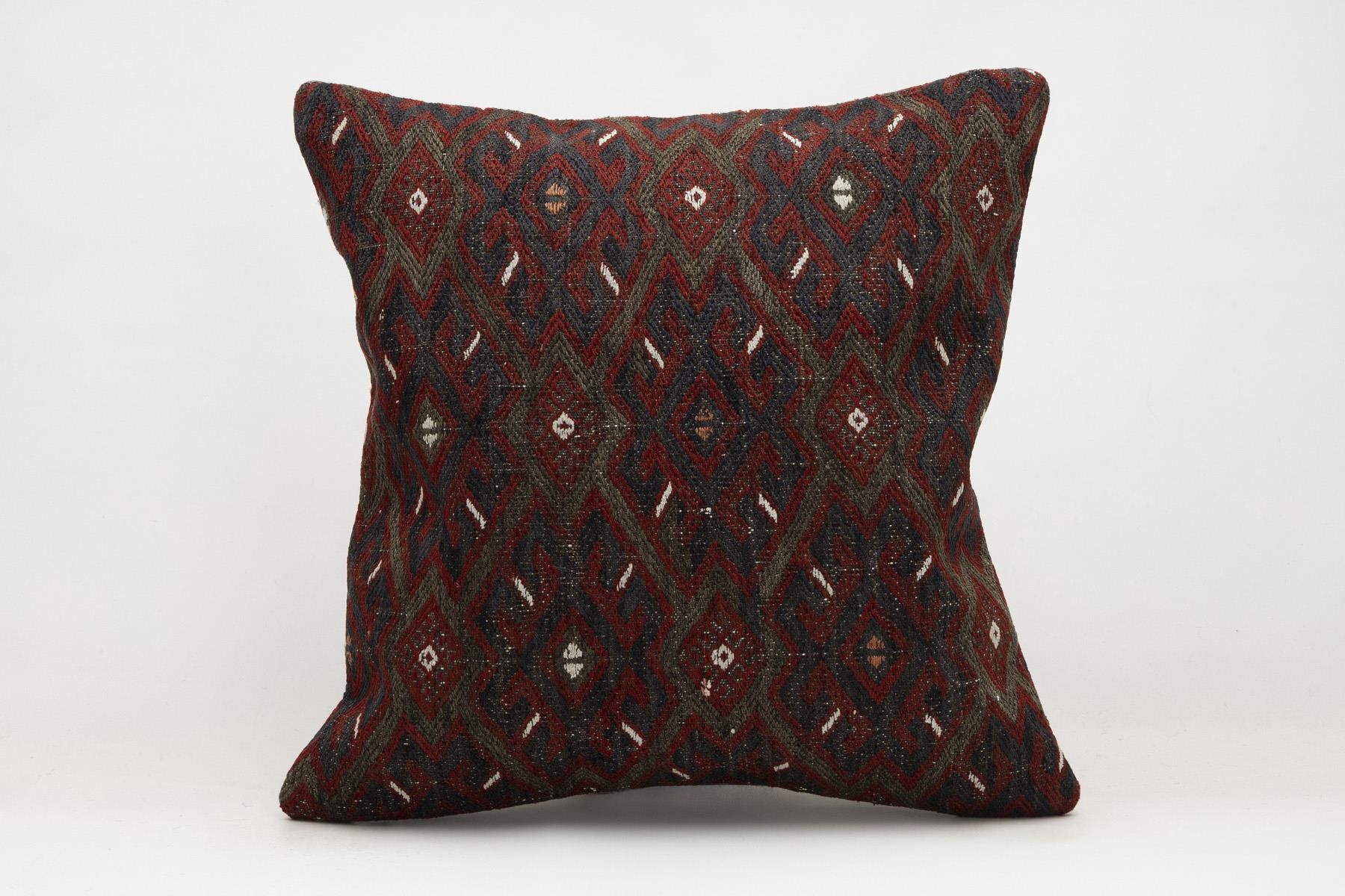20x20 inches (50x50 cm) Kilim Pillow | KILIM WHOLESALE - Vintage Handmade Pillows - Vintage Handmade Kilim Rugs - It is 100% wool. Artistic and historical rugs. Old handwoven rugs. - Online hand woven rugs and kilim cushions sales. Shipping to a