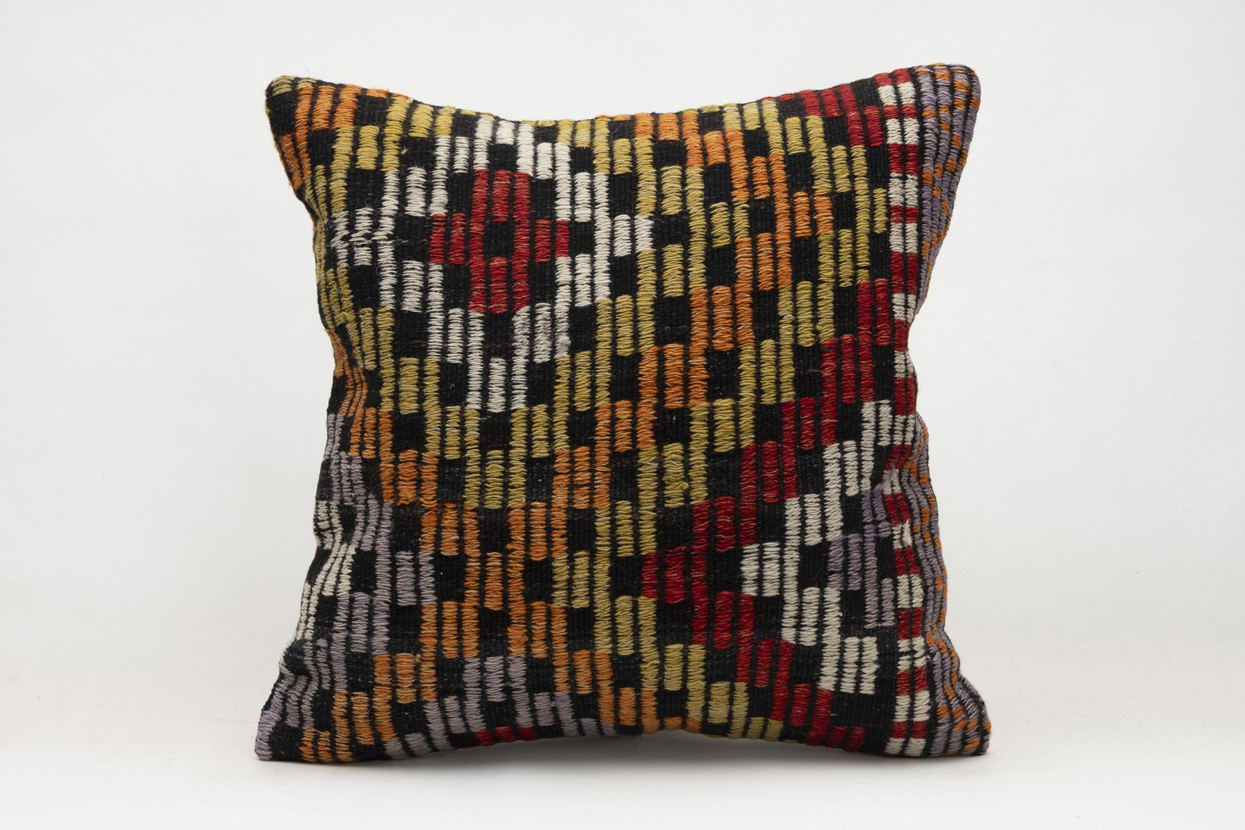 20x20 inches (50x50 cm) Kilim Pillow | KILIM WHOLESALE - Vintage Handmade Pillows - Vintage Handmade Kilim Rugs - It is 100% wool. Artistic and historical rugs. Old handwoven rugs. - Online hand woven rugs and kilim cushions sales. Shipping to a