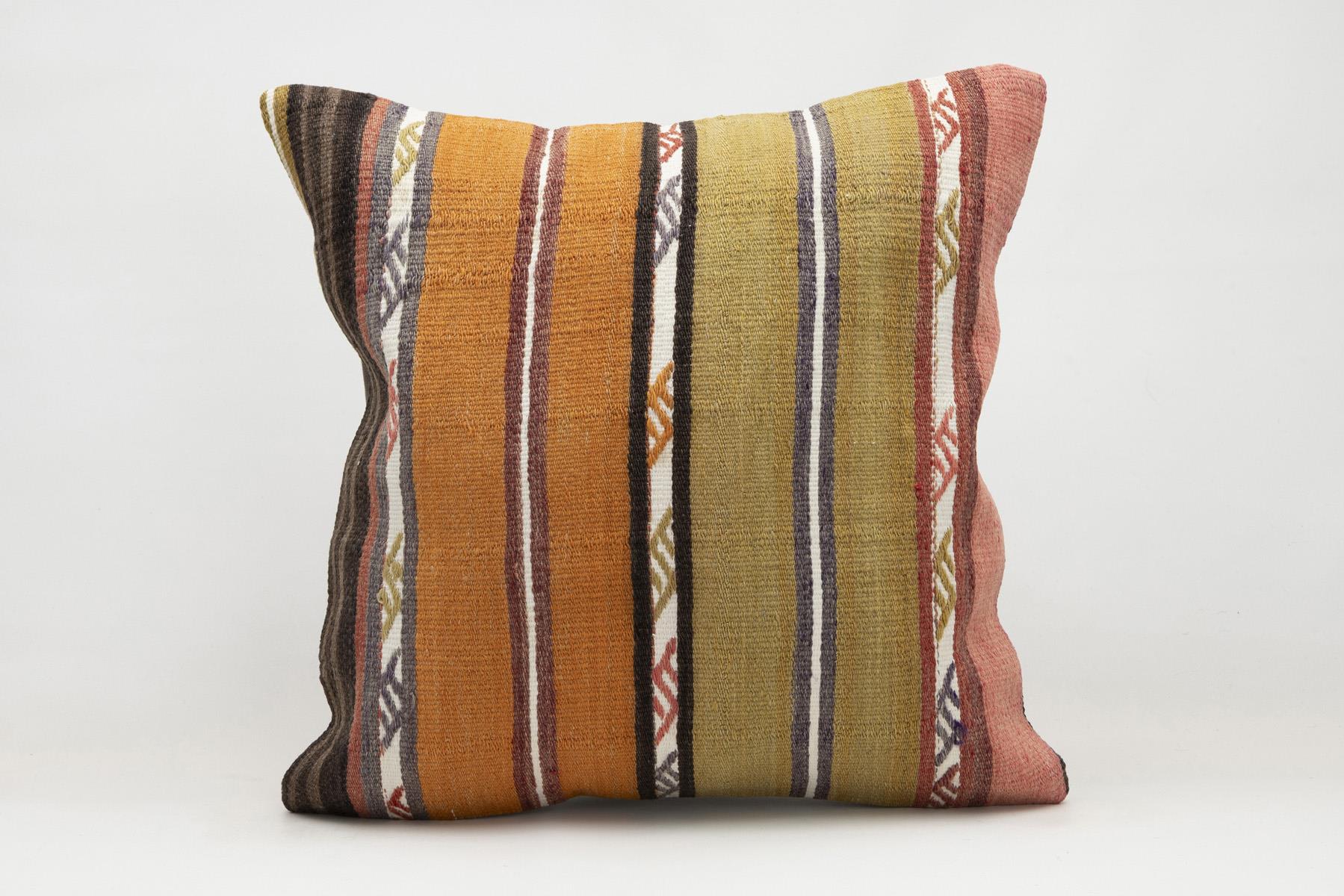 20x20 inches (50x50 cm) Kilim Pillow | KILIM WHOLESALE - Vintage Handmade Pillows - Vintage Handmade Kilim Rugs - It is 100% wool. Artistic and historical rugs. Old handwoven rugs. - Online hand woven rugs and kilim cushions sales. Shipping to a