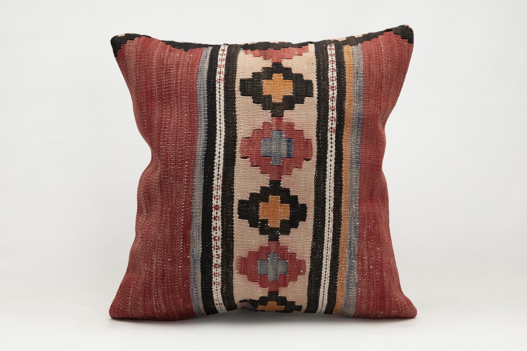 20x20 inches (50x50 cm) Kilim Pillow | KILIM WHOLESALE - Vintage Handmade Pillows - Vintage Handmade Kilim Rugs - It is 100% wool. Artistic and historical rugs. Old handwoven rugs. - Online hand woven rugs and kilim cushions sales. Shipping to a