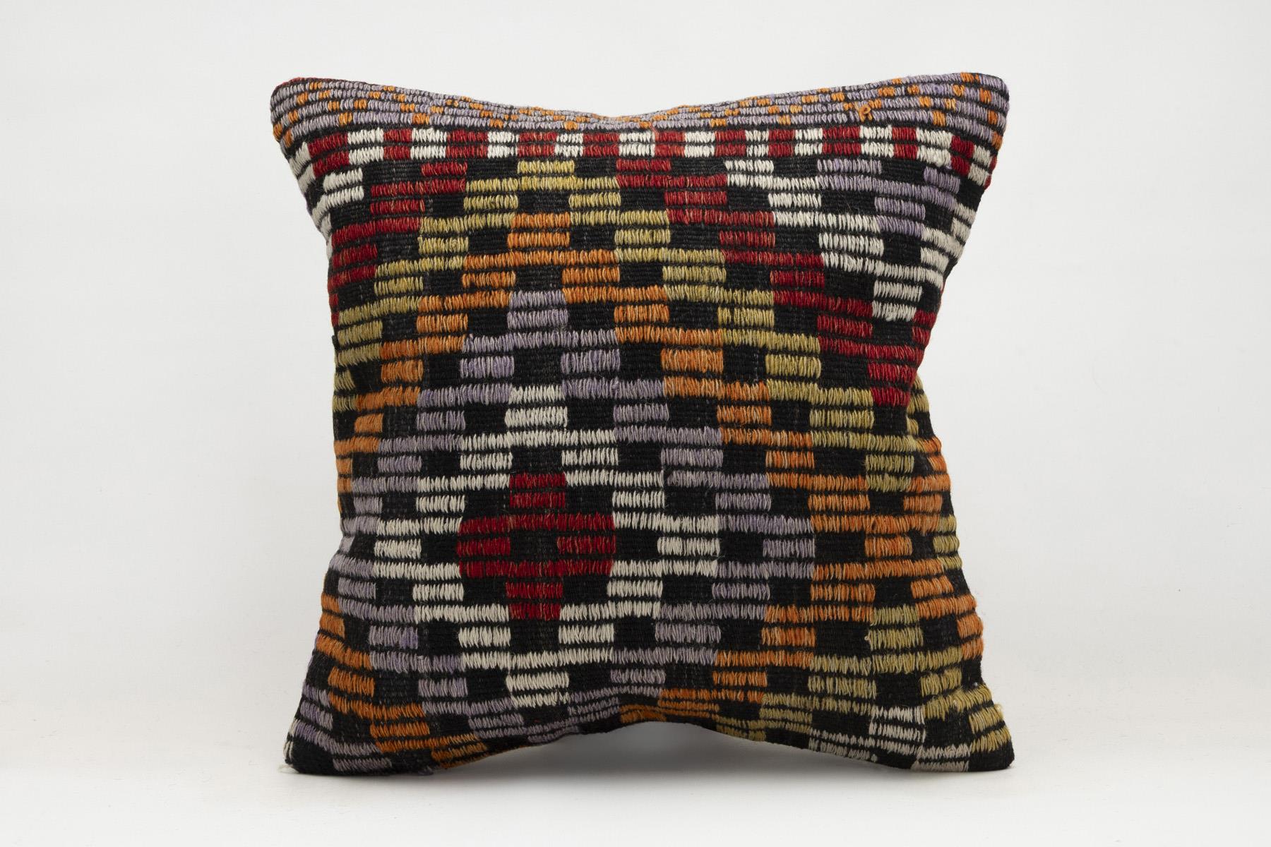 20x20 inches (50x50 cm) Kilim Pillow | KILIM WHOLESALE - Vintage Handmade Pillows - Vintage Handmade Kilim Rugs - It is 100% wool. Artistic and historical rugs. Old handwoven rugs. - Online hand woven rugs and kilim cushions sales. Shipping to a