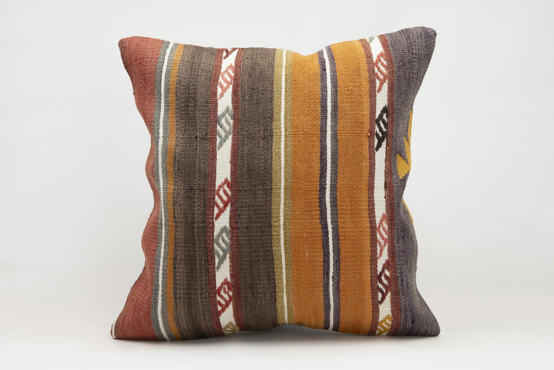 20x20 inches (50x50 cm) Kilim Pillow | KILIM WHOLESALE - Vintage Handmade Pillows - Vintage Handmade Kilim Rugs - It is 100% wool. Artistic and historical rugs. Old handwoven rugs. - Online hand woven rugs and kilim cushions sales. Shipping to a