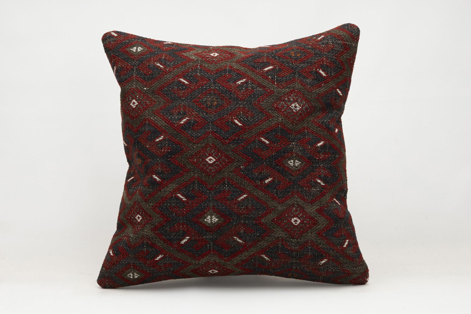 20x20 inches (50x50 cm) Kilim Pillow | KILIM WHOLESALE - Vintage Handmade Pillows - Vintage Handmade Kilim Rugs - It is 100% wool. Artistic and historical rugs. Old handwoven rugs. - Online hand woven rugs and kilim cushions sales. Shipping to a