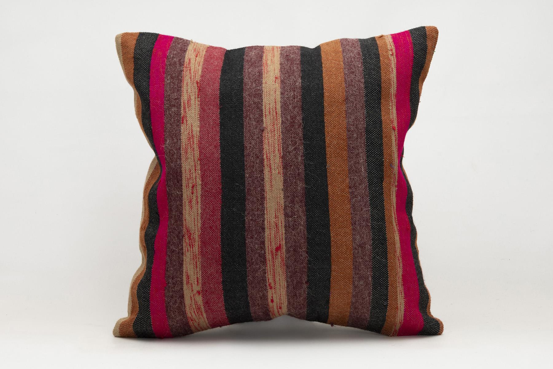 20x20 inches (50x50 cm) Kilim Pillow | KILIM WHOLESALE - Vintage Handmade Pillows - Vintage Handmade Kilim Rugs - It is 100% wool. Artistic and historical rugs. Old handwoven rugs. - Online hand woven rugs and kilim cushions sales. Shipping to a