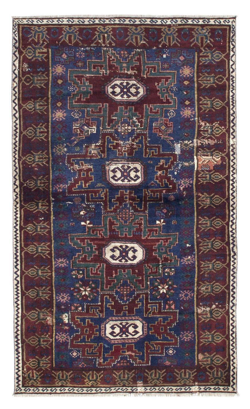 Antique Caucasian Wool Rug - 3`5'' x 5`10''