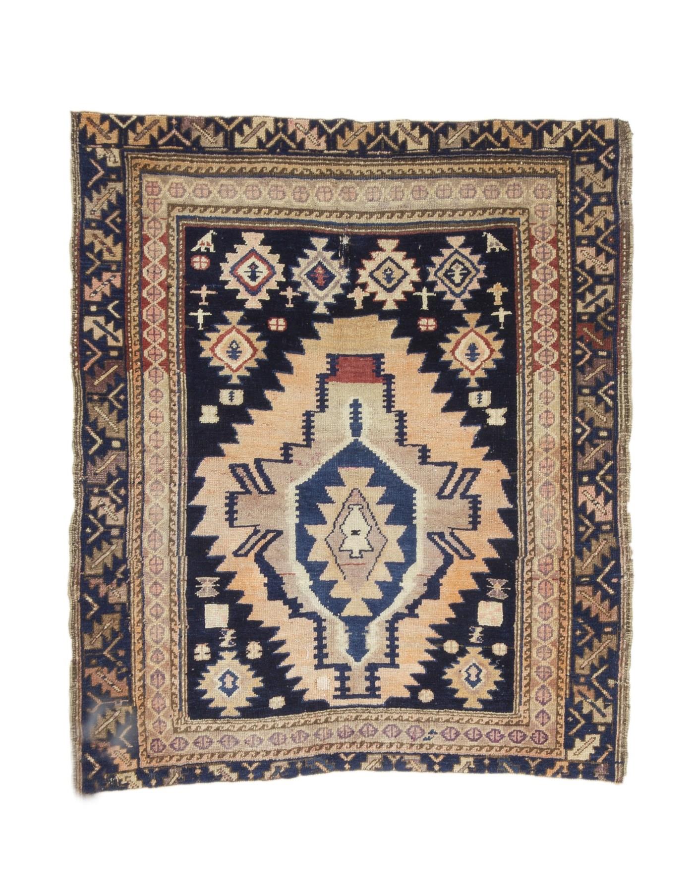 Antique Decorative Caucasian Rug - 3`10'' x 4`6''