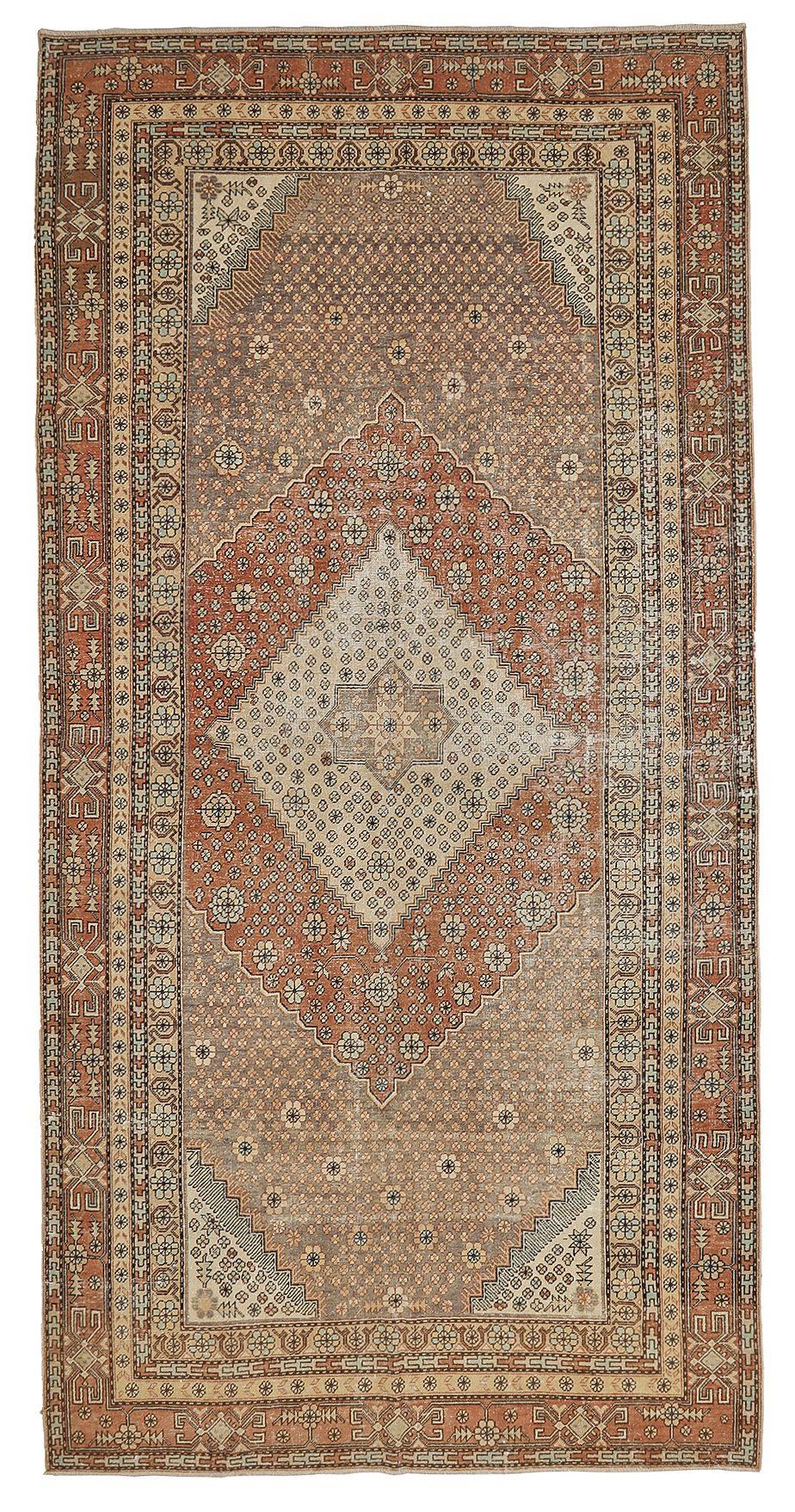 Antique Wool Decorative Khotan Rug - 6`3'' x 12`10''