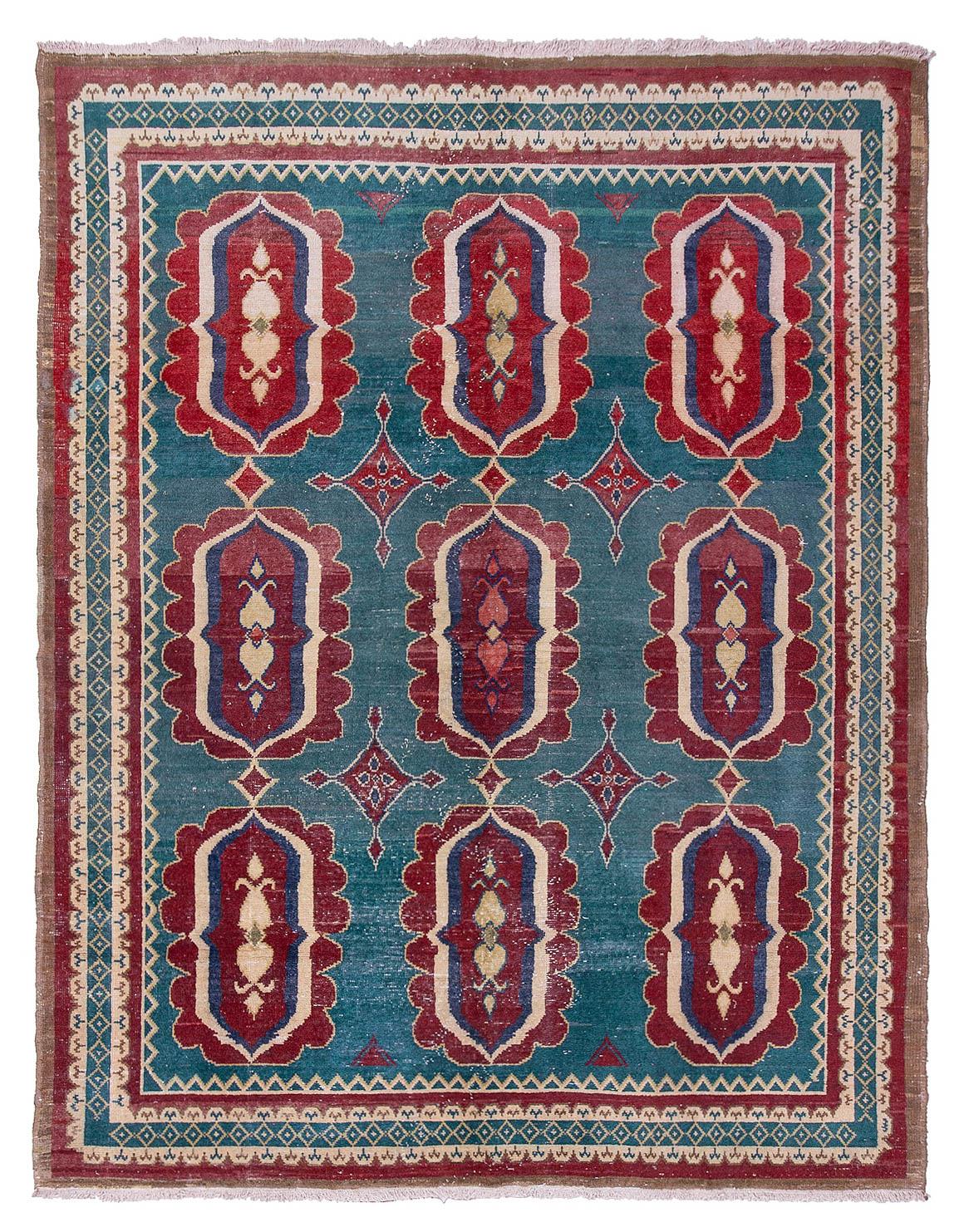 Decorative Unique Vintage Samarkand Rug - 7`10'' x 10`2''