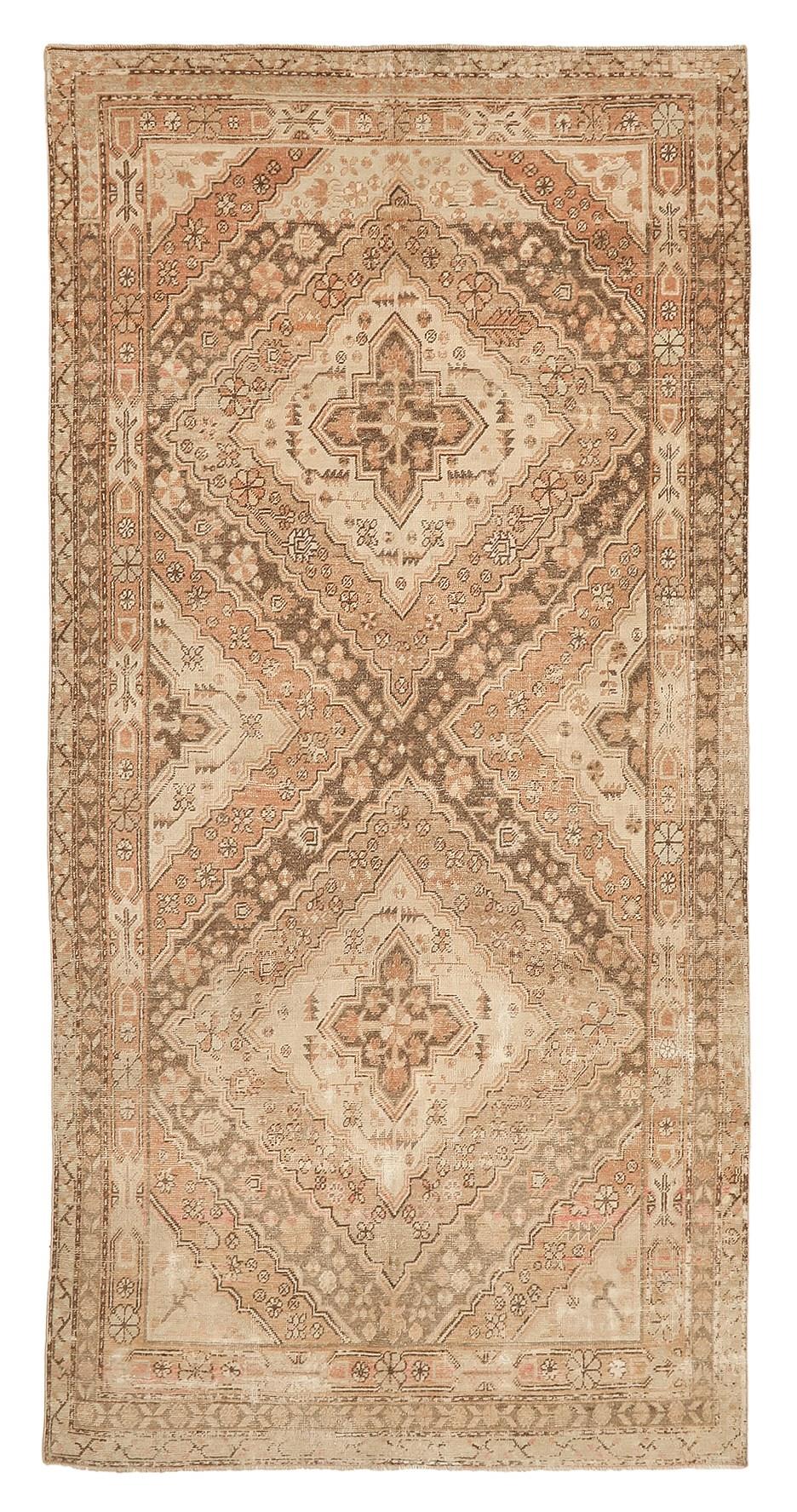 Distressed Antique Khotan Wool Rug - 5`4'' x 10`11''