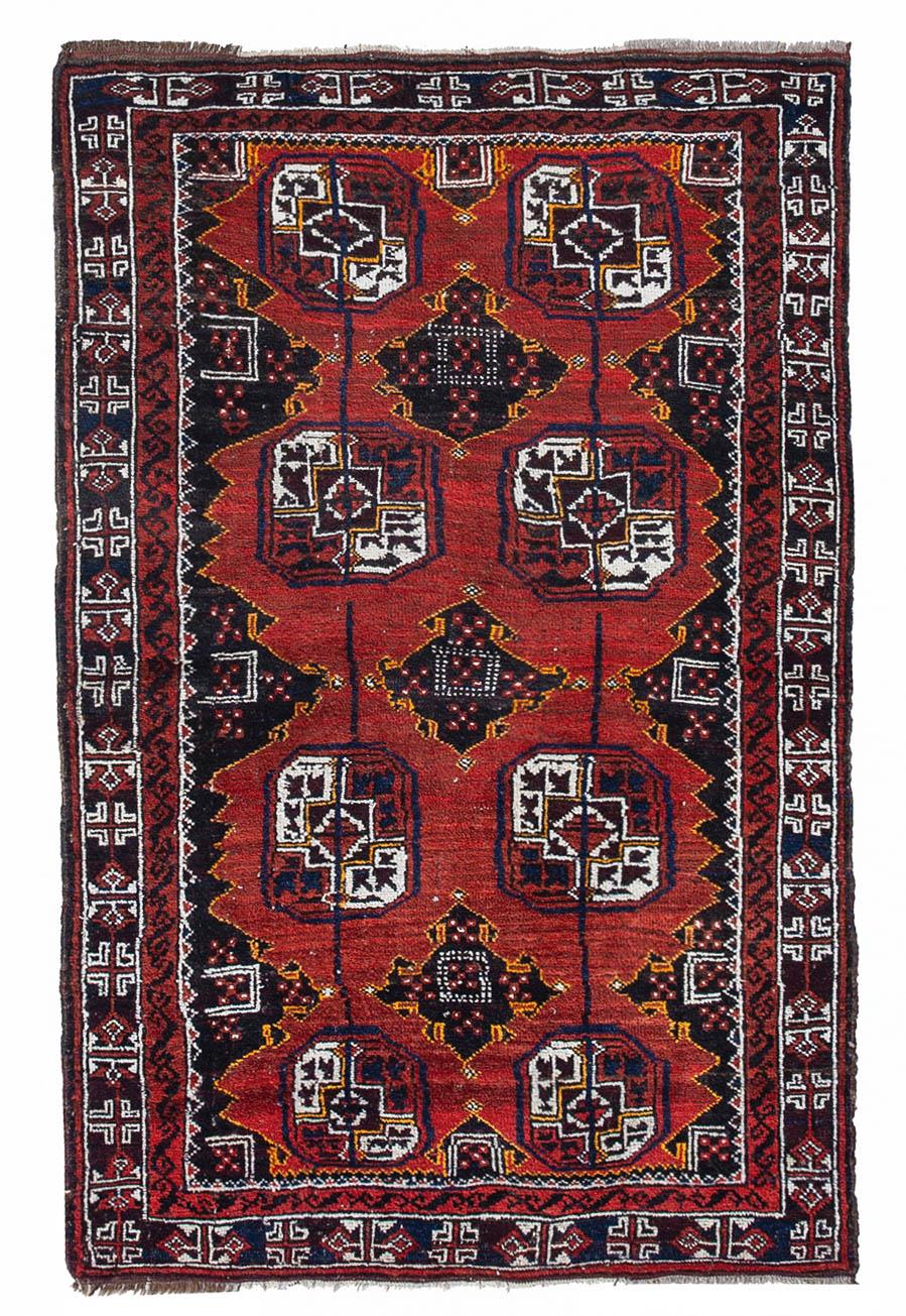 Small Vintage Afghan Wool Rug - 3`0'' x 4`9''