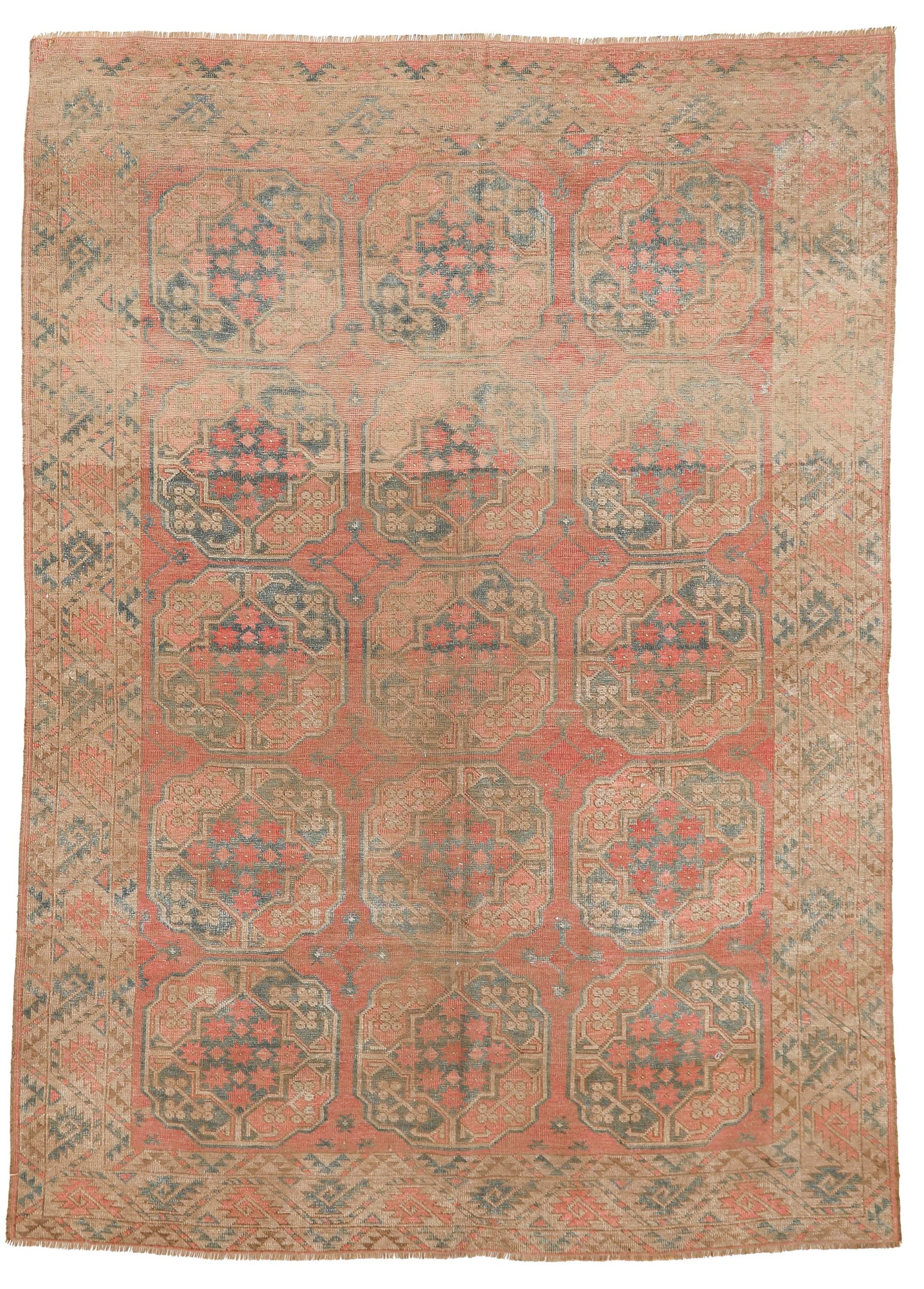 Washed Out Afghan Ersari Rug - 6`11'' x 9`2''