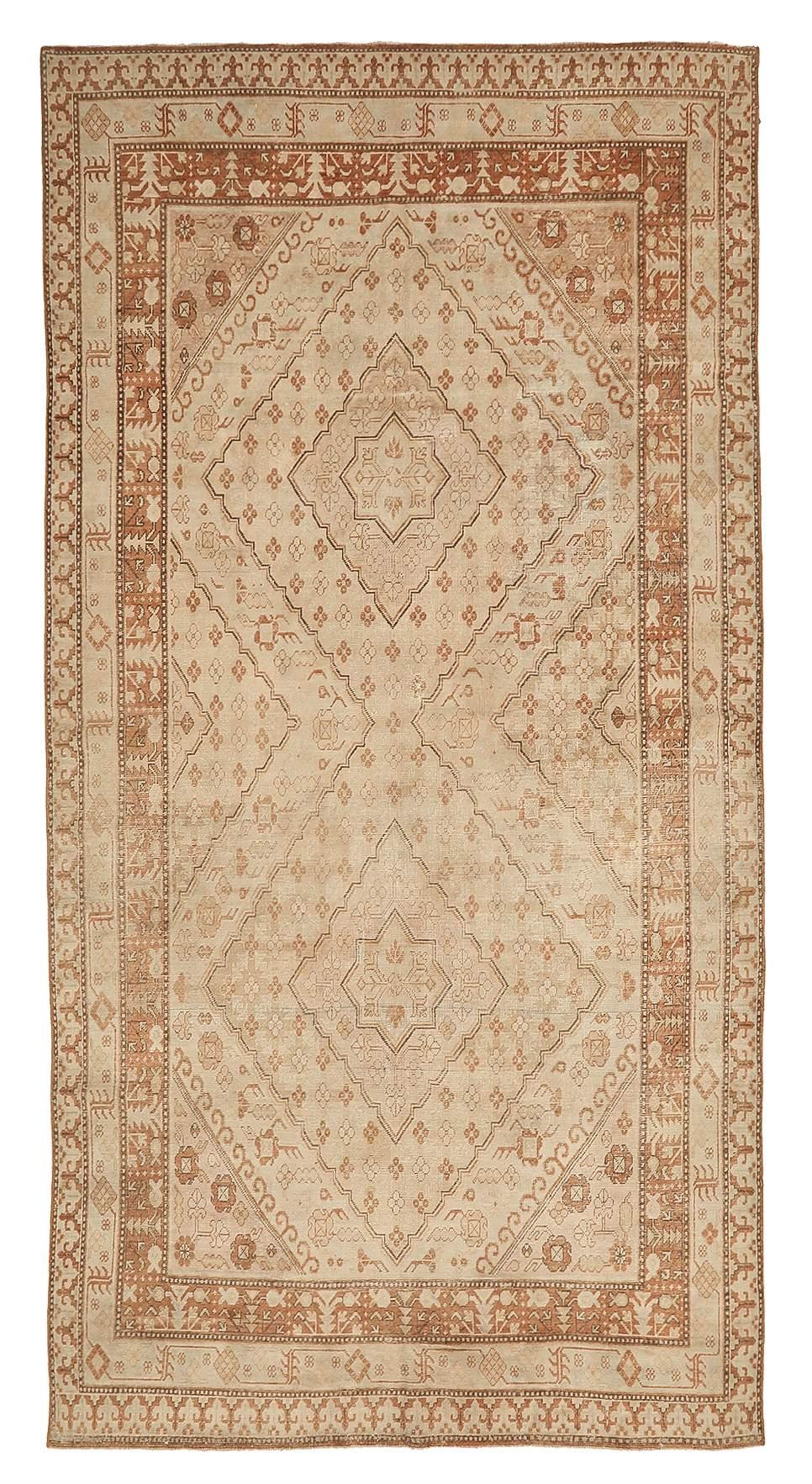 Washed Out Large Khotan Rug - 6`9'' x 12`8''