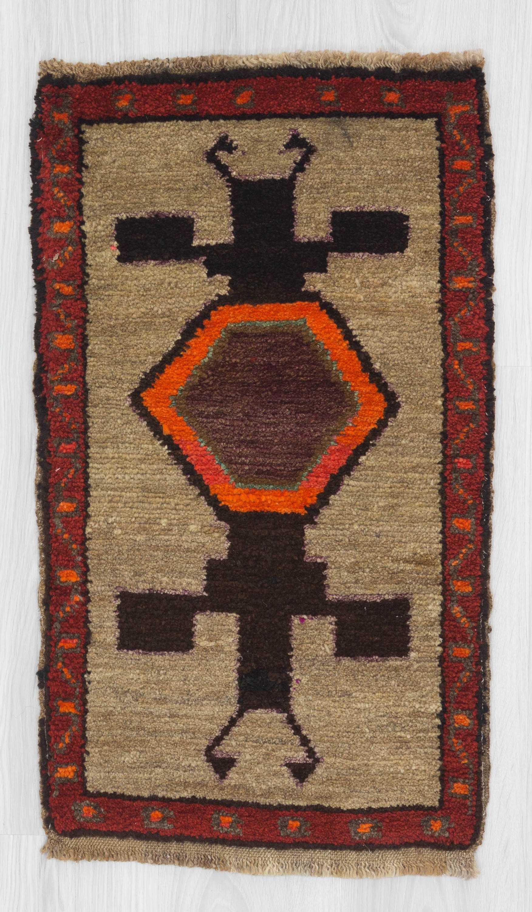 Vintage mini Turkish Kars rug
