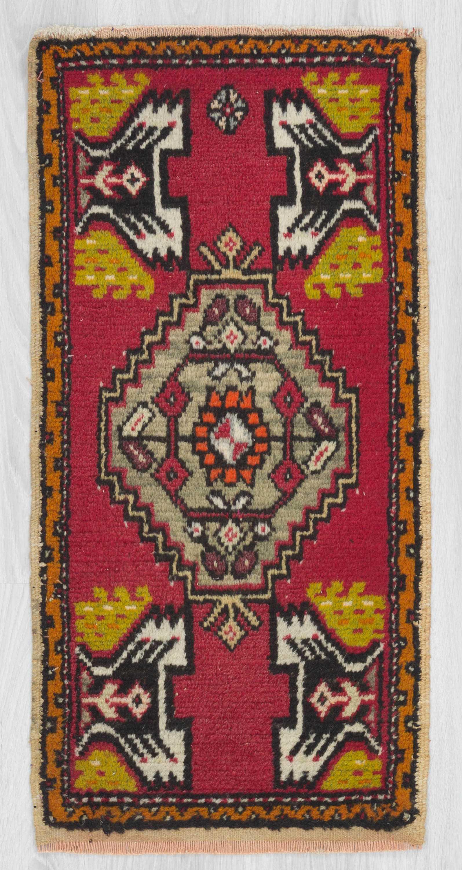 Vintage Turkish mini rug